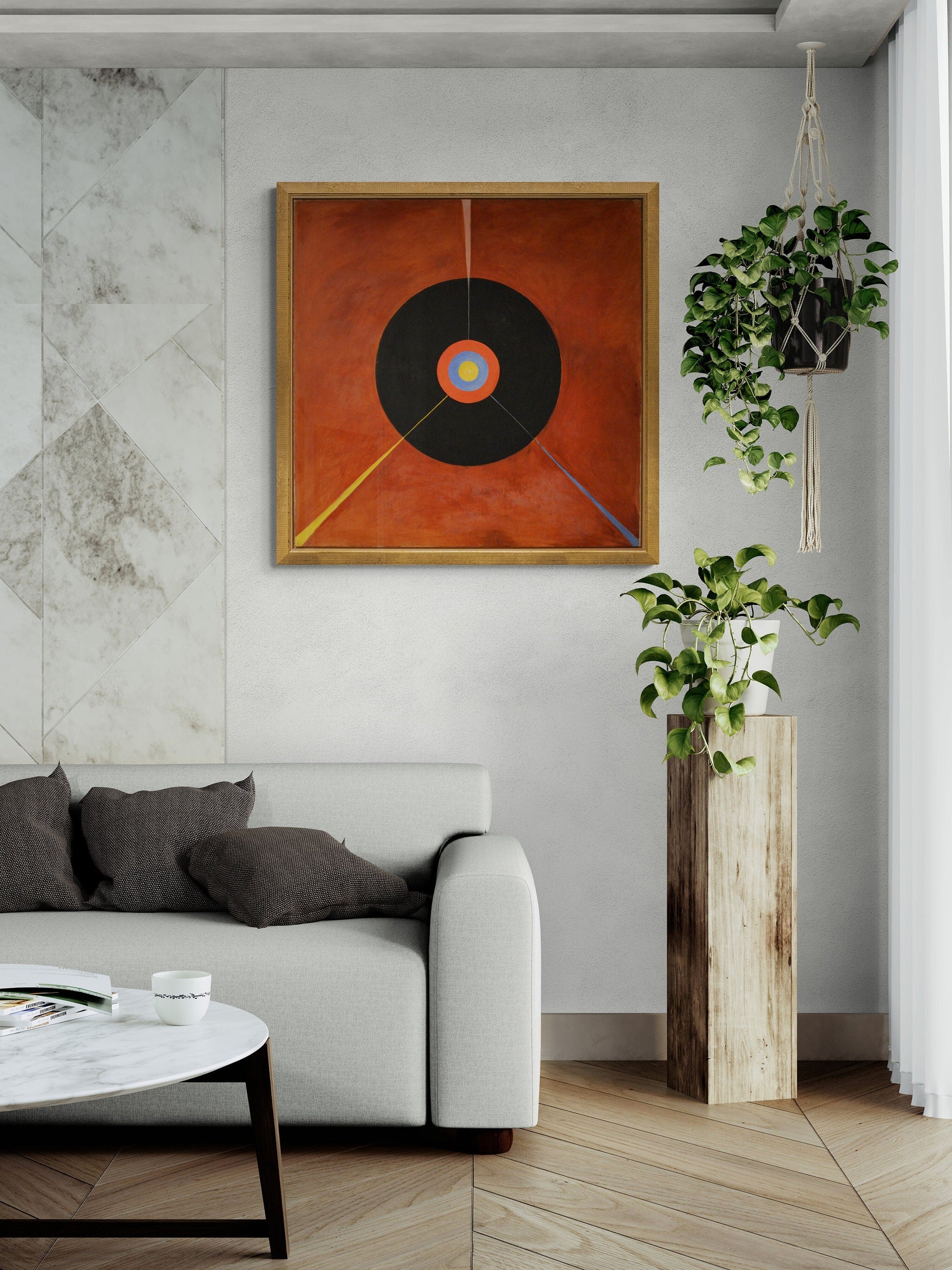 Mystical Swan: Abstract Art Print by Hilma af Klint, Art Reproduction, Giclee Art, Canvas, Poster, Hand finished 3D canvas Premium FOSHE ART