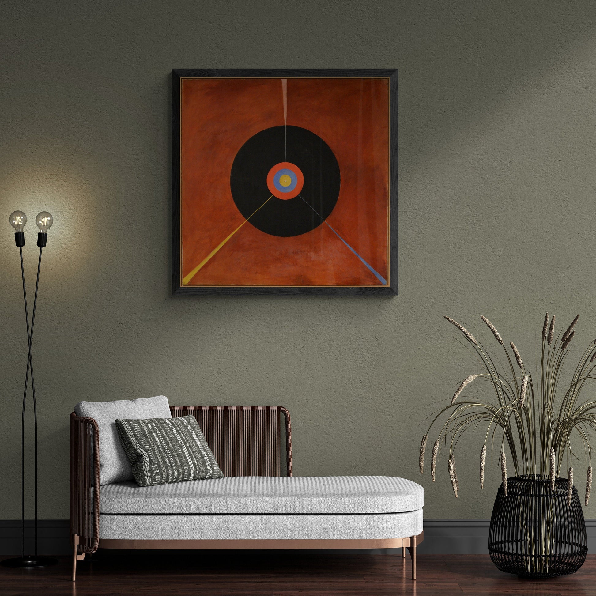 Mystical Swan: Abstract Art Print by Hilma af Klint, Art Reproduction, Giclee Art, Canvas, Poster, Hand finished 3D canvas Premium FOSHE ART