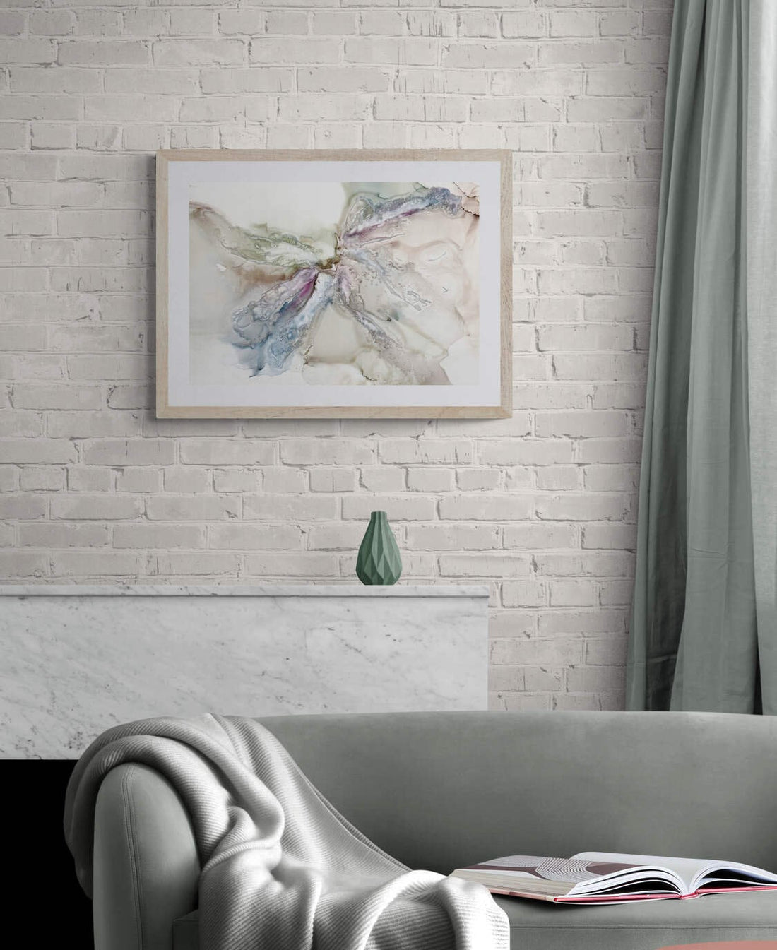 Serene Embrace 1, original alcohol ink abstract Art Prints, Minimalist Art Prints, Heavyweight paper, Giclee Premium Prints FOSHE ART