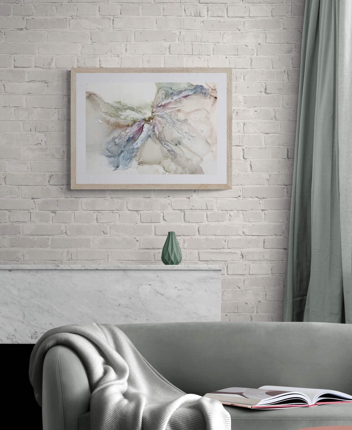 Serene Embrace 1, original alcohol ink abstract Art Prints, Minimalist Art Prints, Heavyweight paper, Giclee Premium Prints FOSHE ART