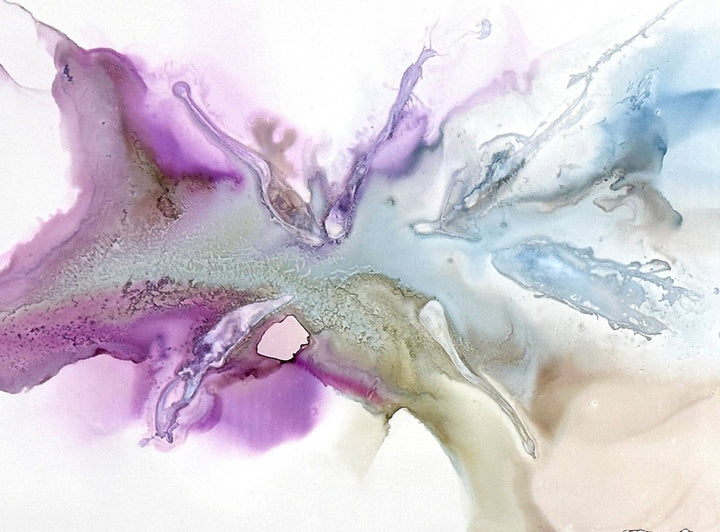 Serene Embrace 3, original alcohol ink abstract Art Prints, Minimalist Art Prints, Giclee Premium Prints FOSHE ART