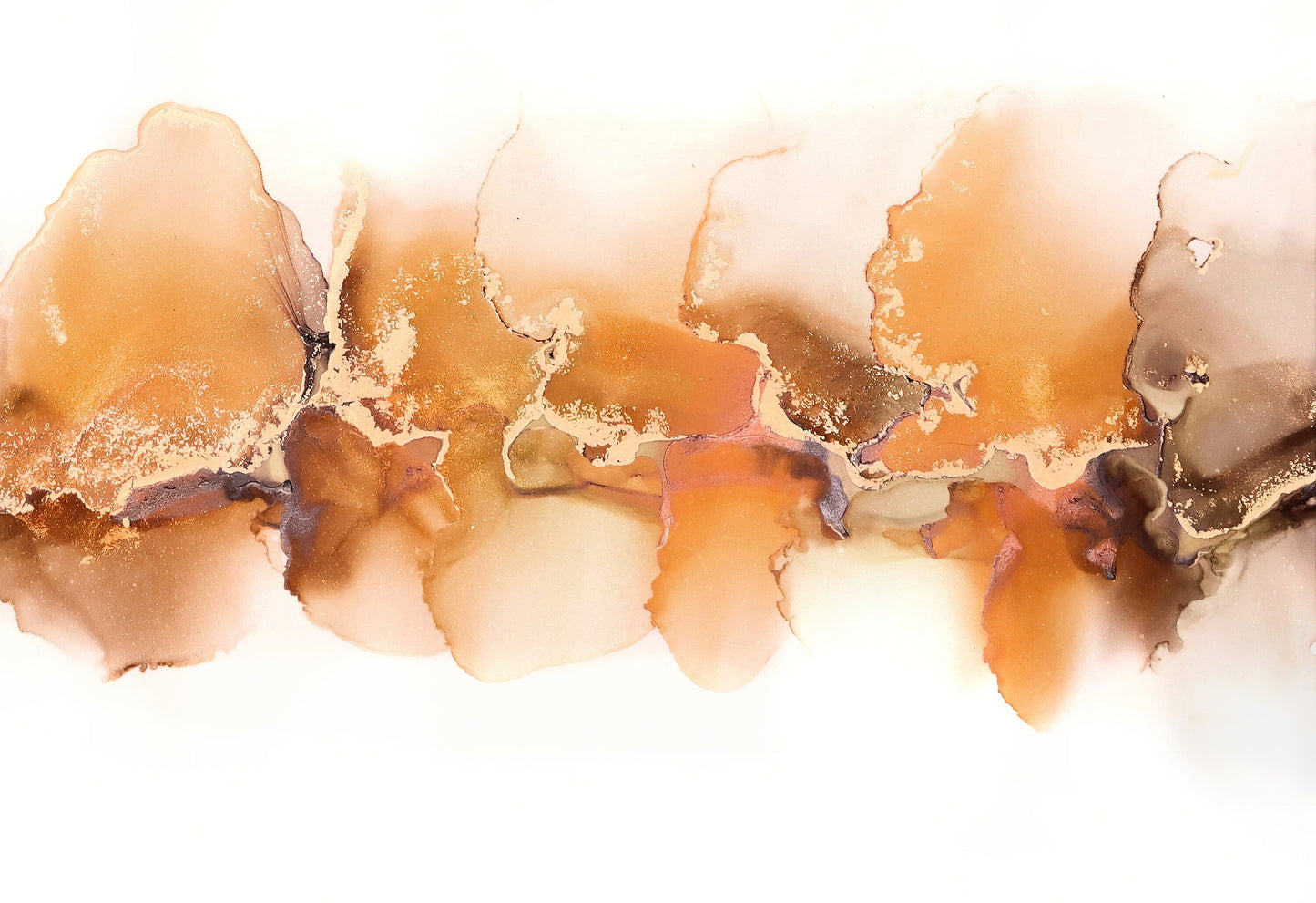 Autumn  Glimmer, original alcohol ink abstract Art Prints, Minimalist Art Prints, Giclee Premium Prints FOSHE ART