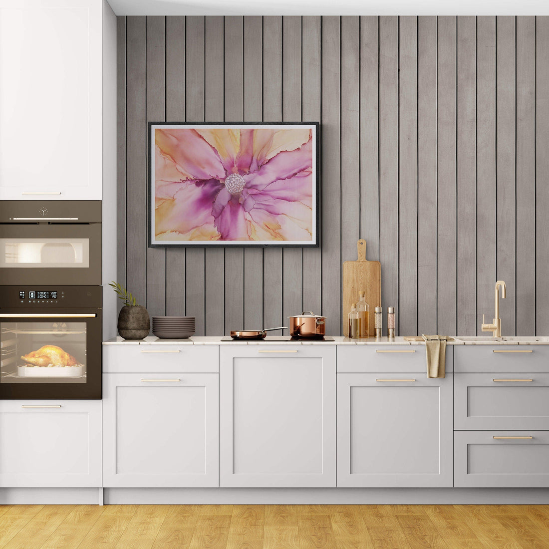 Original Floral Art: "FLORAL LOVE part 1", alcohol ink abstract Art Prints, Minimalist Art Prints, Giclee Premium Prints FOSHE ART