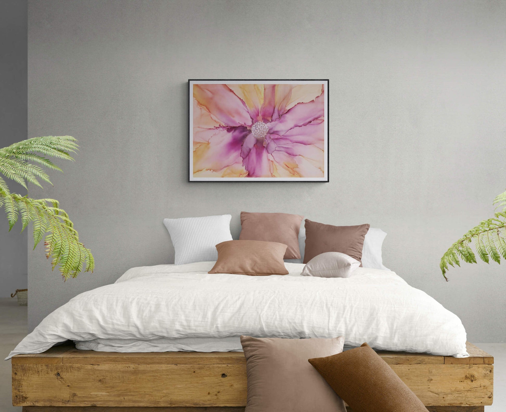 Original Floral Art: "FLORAL LOVE part 1", alcohol ink abstract Art Prints, Minimalist Art Prints, Giclee Premium Prints FOSHE ART