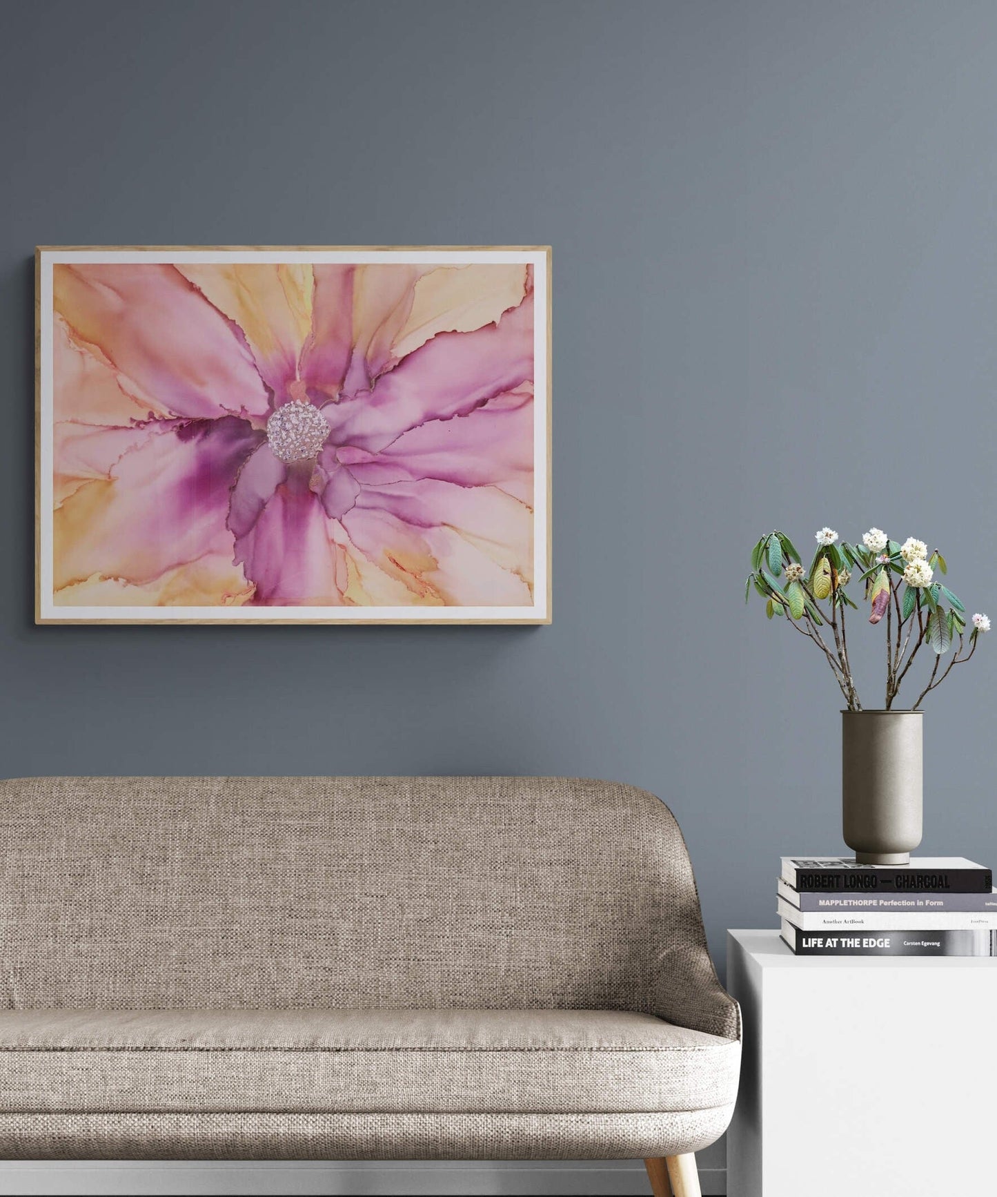 Original Floral Art: "FLORAL LOVE part 1", alcohol ink abstract Art Prints, Minimalist Art Prints, Giclee Premium Prints FOSHE ART