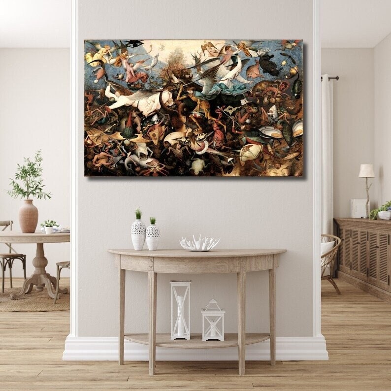 The Fall of the Rebel Angels by Pieter Bruegel, Heavyweight Giclee Art Print / Canvas Prints, Poster or 3D Hand Finished Premium Print FOSHE ART