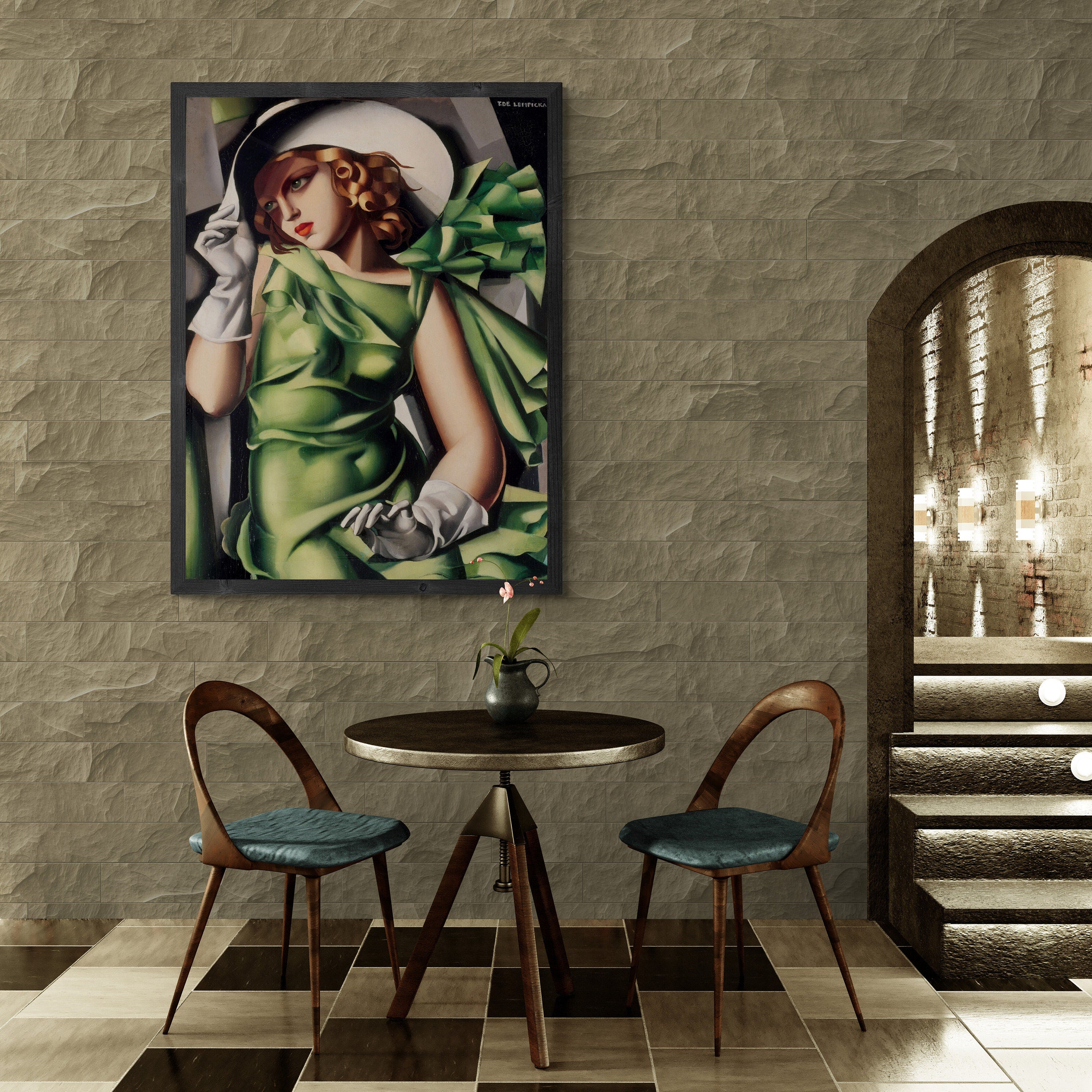 Elegance Unveiled: Young Lady With Gloves Giclee Art Print, Large Print / Canvas Prints, Poster or 3D Hand Finished Premium Print