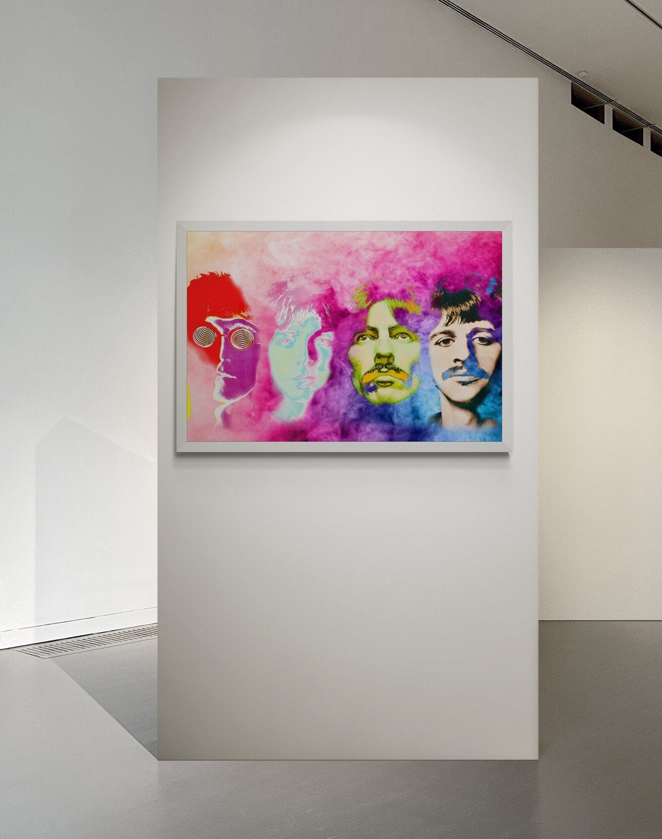 John Lennon & The Beatles, Fine Art Print, Giclee Gallery Grade Paper Canvas, Wall Decor Vintage Large , Fine Art Print, Rock legend Poster