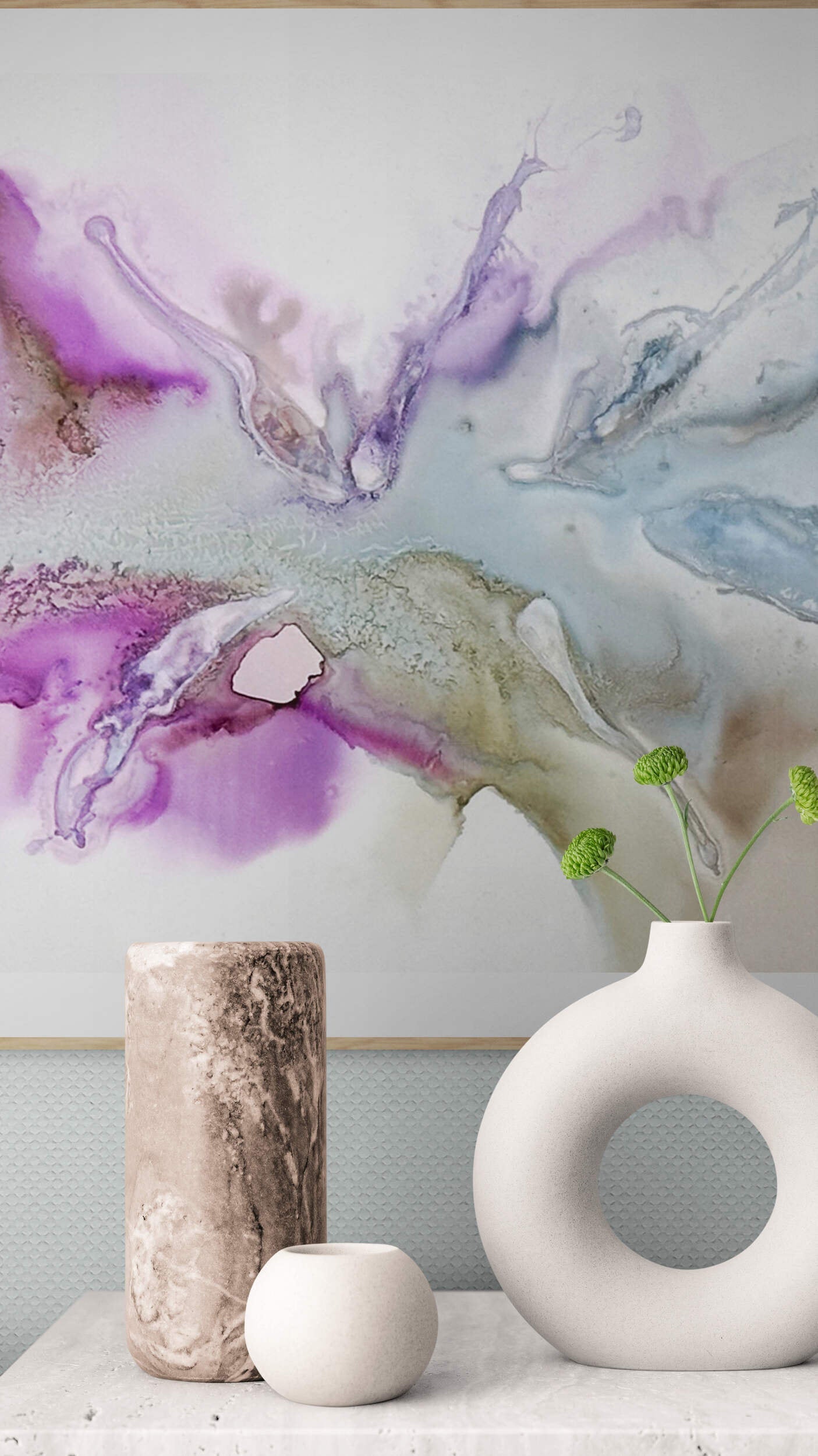 Serene Embrace 3, original alcohol ink abstract Art Prints, Minimalist Art Prints, Giclee Premium Prints FOSHE ART