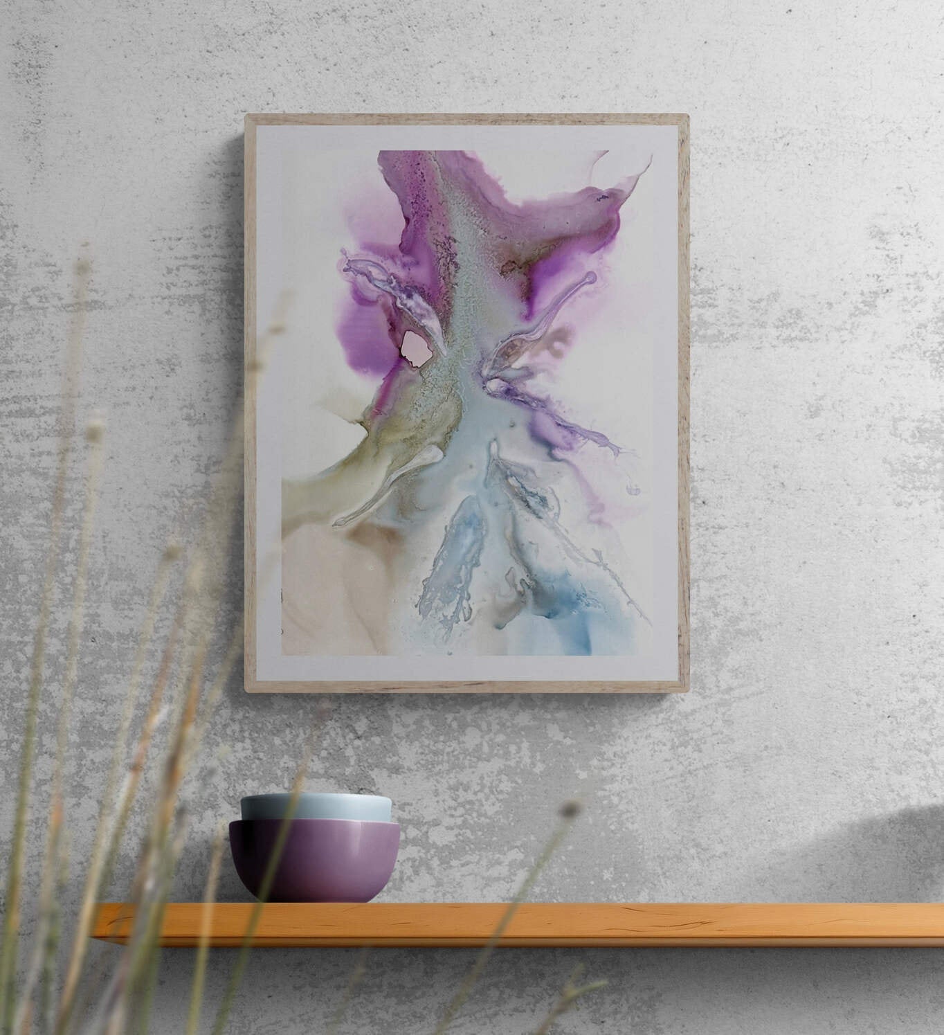 Serene Embrace 3, original alcohol ink abstract Art Prints, Minimalist Art Prints, Giclee Premium Prints FOSHE ART