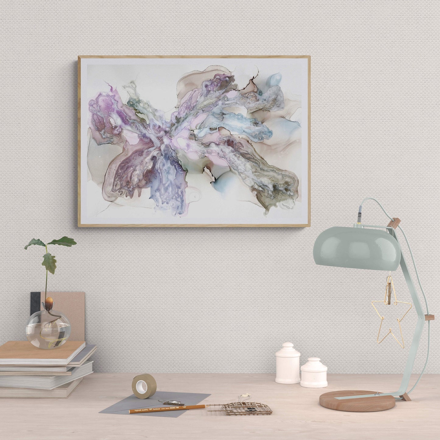 Serene Embrace 2, original alcohol ink abstract Art Prints, Minimalist Art Prints, Giclee Premium Prints FOSHE ART