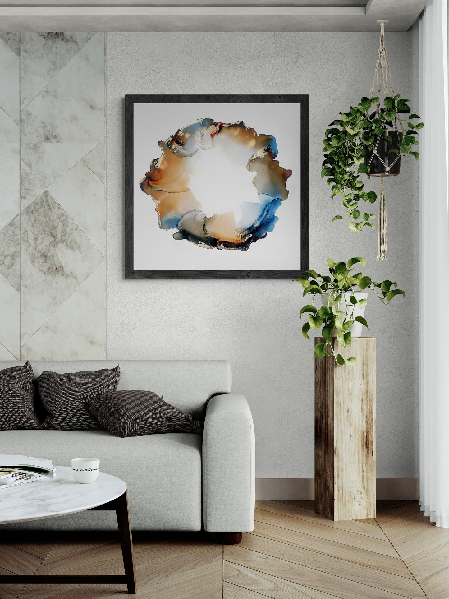 Autumn Mirage, original alcohol ink abstract Art Prints, Heavyweight paper, Minimalist Art Prints, Giclee Premium Prints FOSHE ART