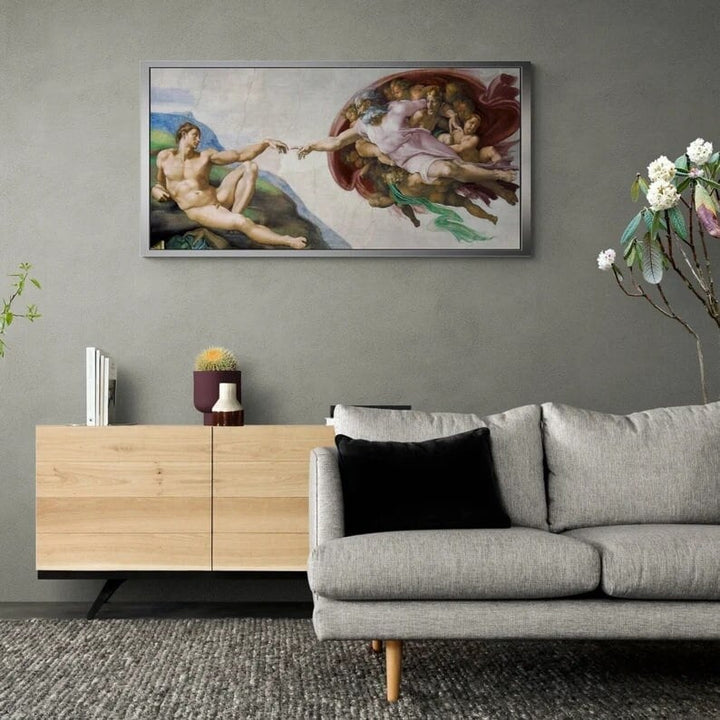 MICHELANGELO: The Creation of Adam, Art Reproduction Print on real art canvas or Heavyweight paper, Original Large Art Home Decor FOSHE ART