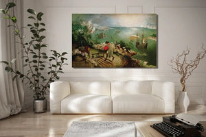 Landscape with Fall of Icarus, Pieter Bruegel, Giclee Art Print, Real art canvas, Heavyweight paper, poster, 3D Hand-Finished Premium Print
