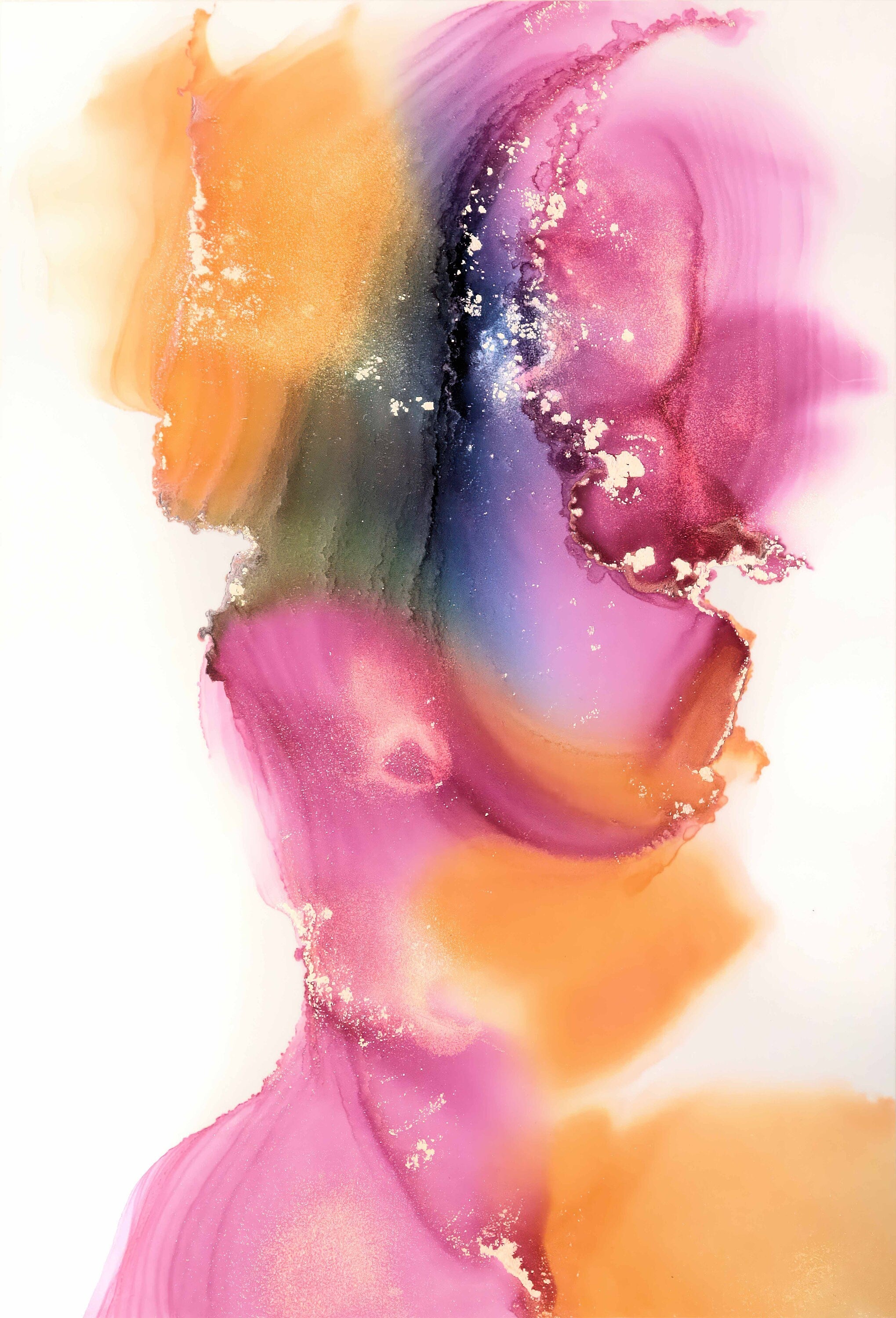 Radiance, original alcohol ink abstract Art Prints, Minimalist Art Prints, Giclee Premium Prints FOSHE ART
