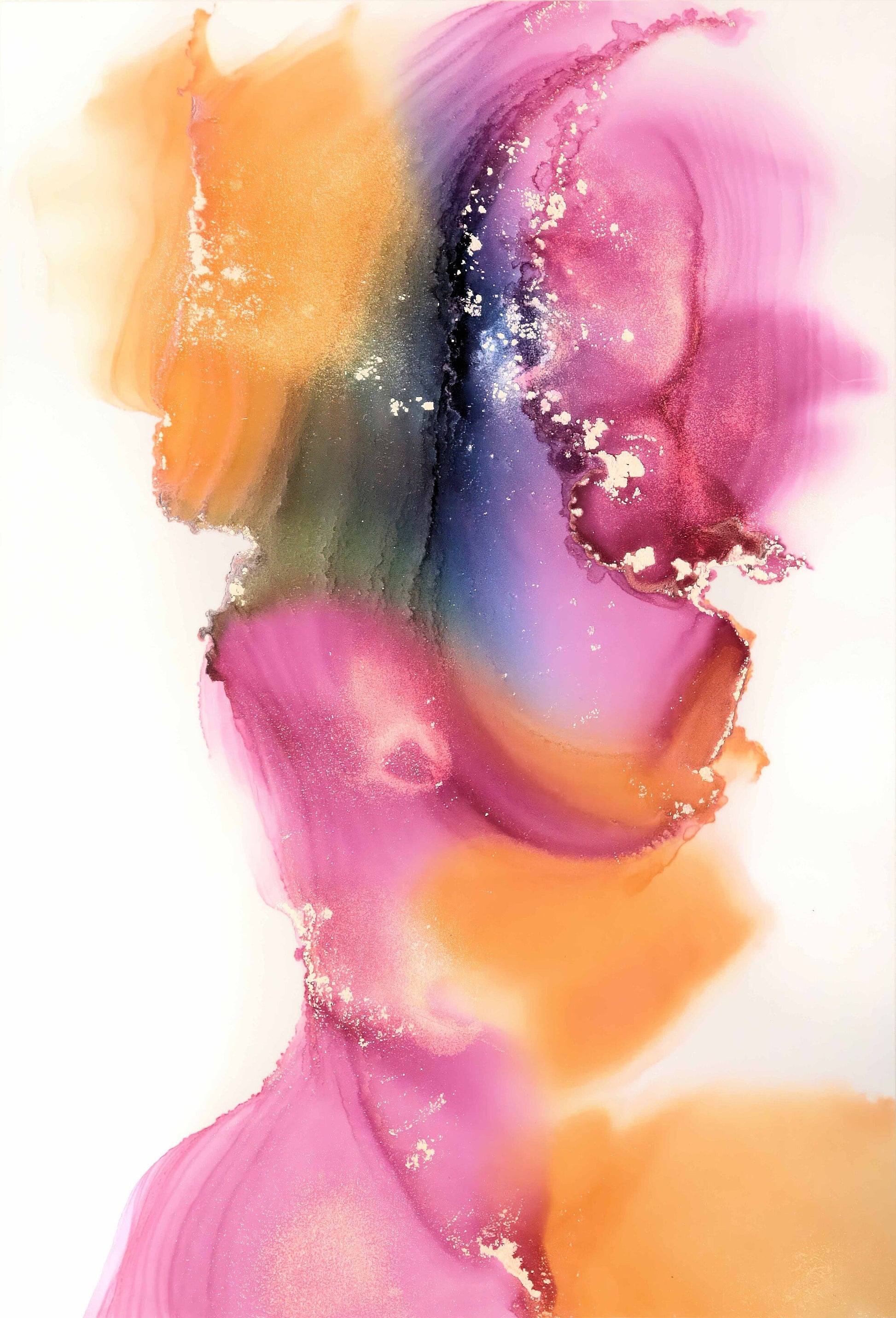 Radiance, original alcohol ink abstract Art Prints, Minimalist Art Prints, Giclee Premium Prints FOSHE ART