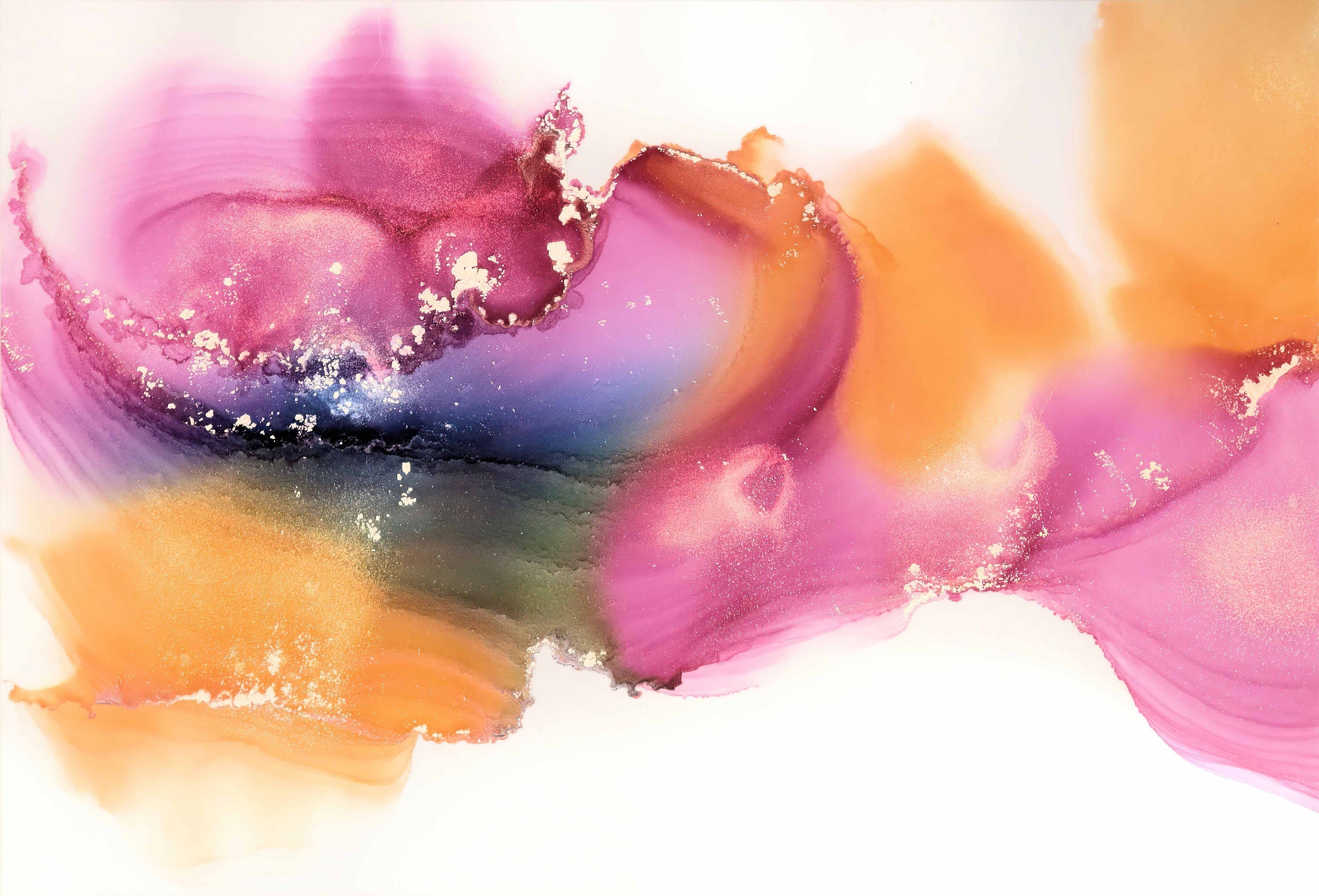 Radiance, original alcohol ink abstract Art Prints, Minimalist Art Prints, Giclee Premium Prints FOSHE ART