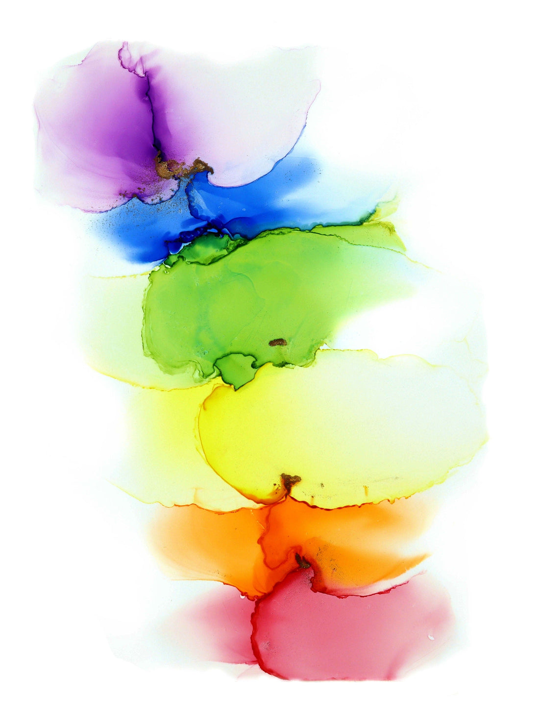 Rainbow, original alcohol ink abstract Art Prints, Minimalist Art Prints, Giclee Premium Prints FOSHE ART