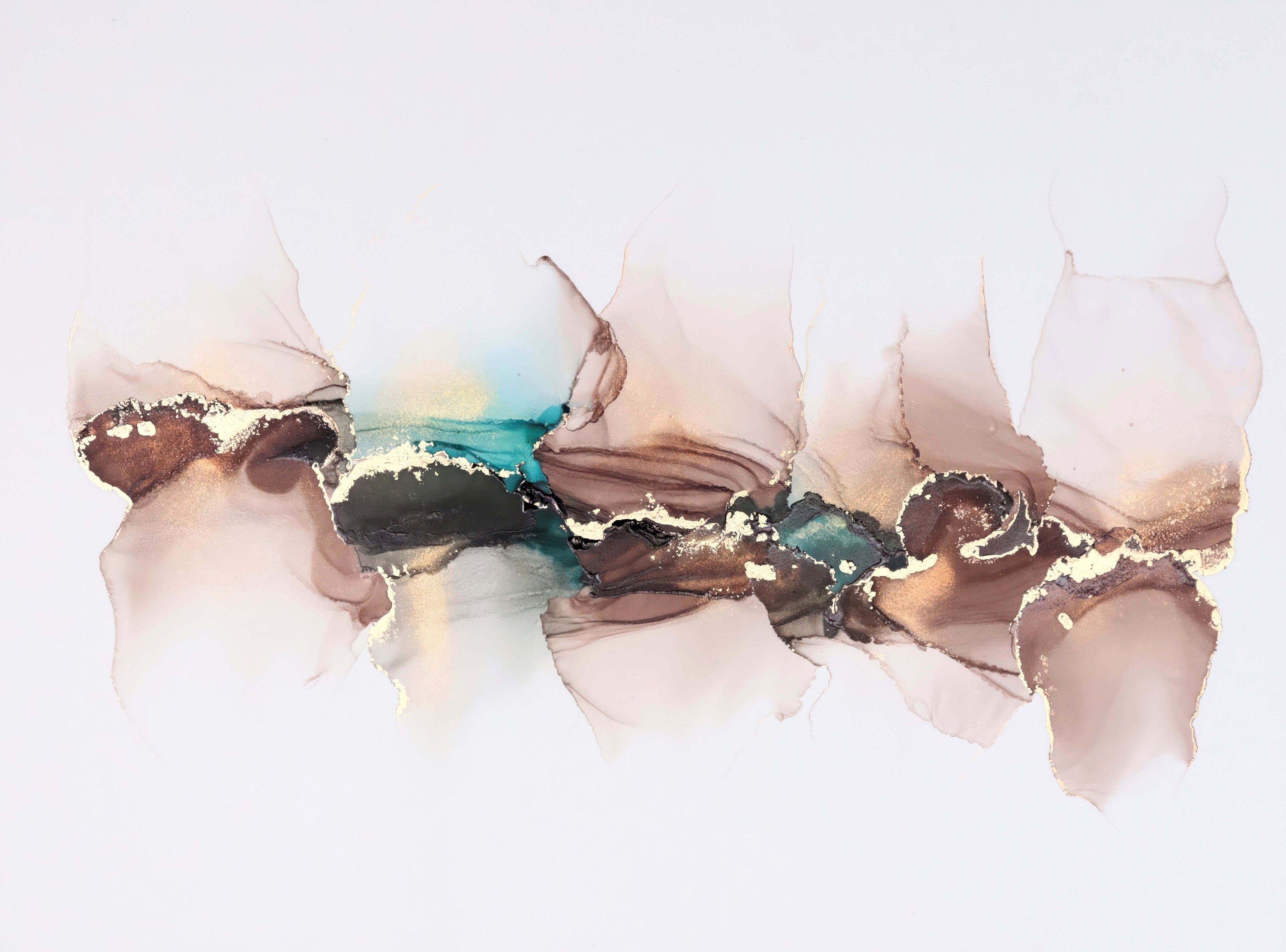 Bronze Whisper, original alcohol ink abstract Art Prints, Minimalist Art Prints, Giclee Premium Prints FOSHE ART