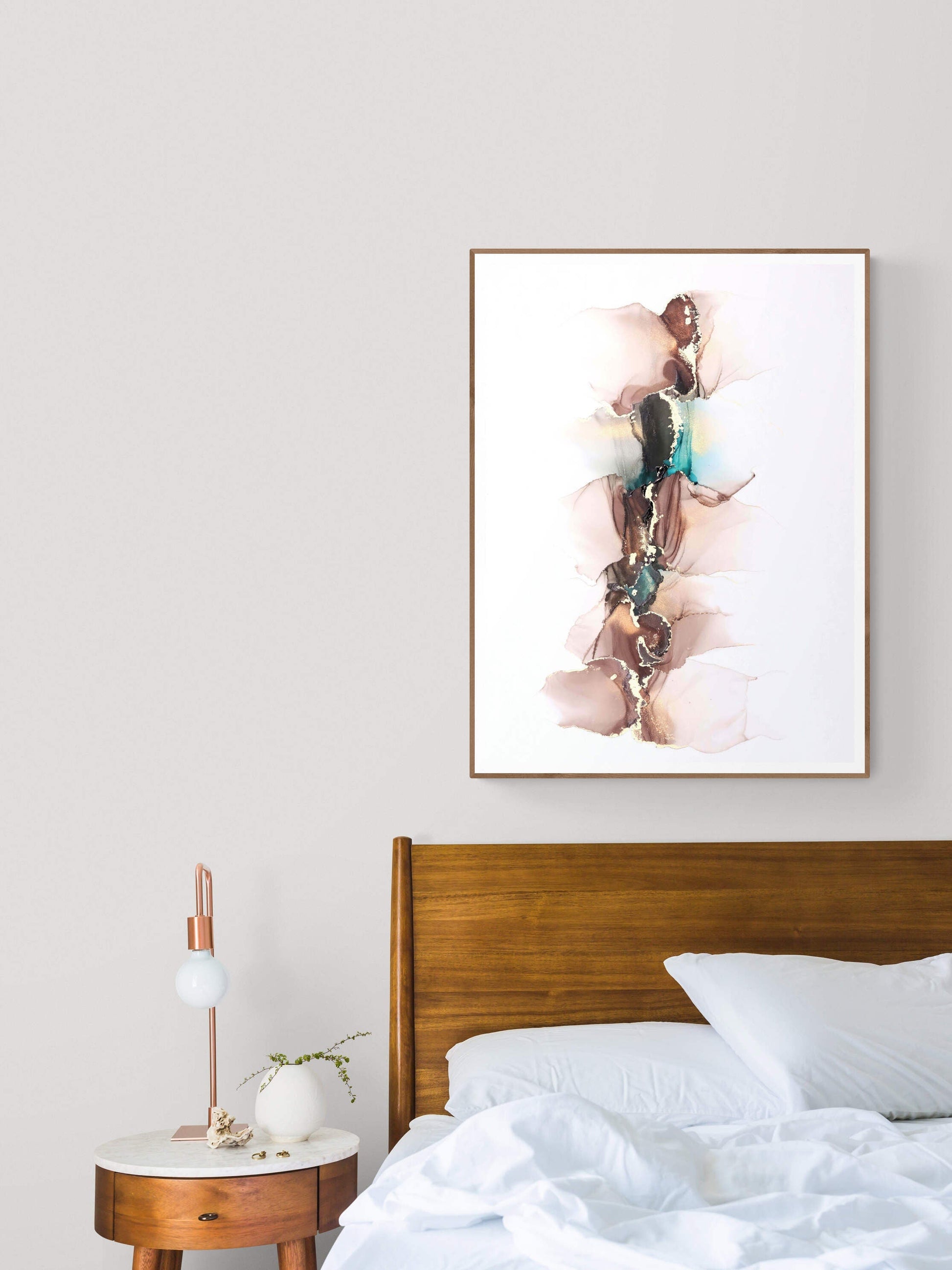 Bronze Whisper, original alcohol ink abstract Art Prints, Minimalist Art Prints, Giclee Premium Prints FOSHE ART