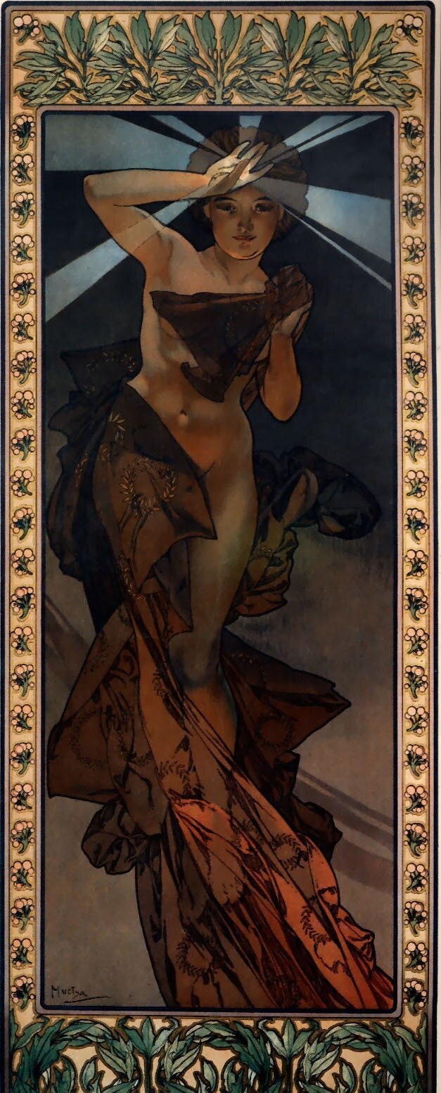 Alphonse Mucha's Morning Star Art Nouveau Print: Giclee Paper or Canvas FOSHE ART