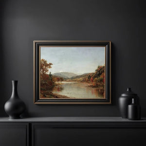 Autumn Landscape Oil Painting, Jasper Francis Cropsey : Mount Washington, Giclee Fine Art Print, Vintage Rustic Country, Rustic Farmhouse