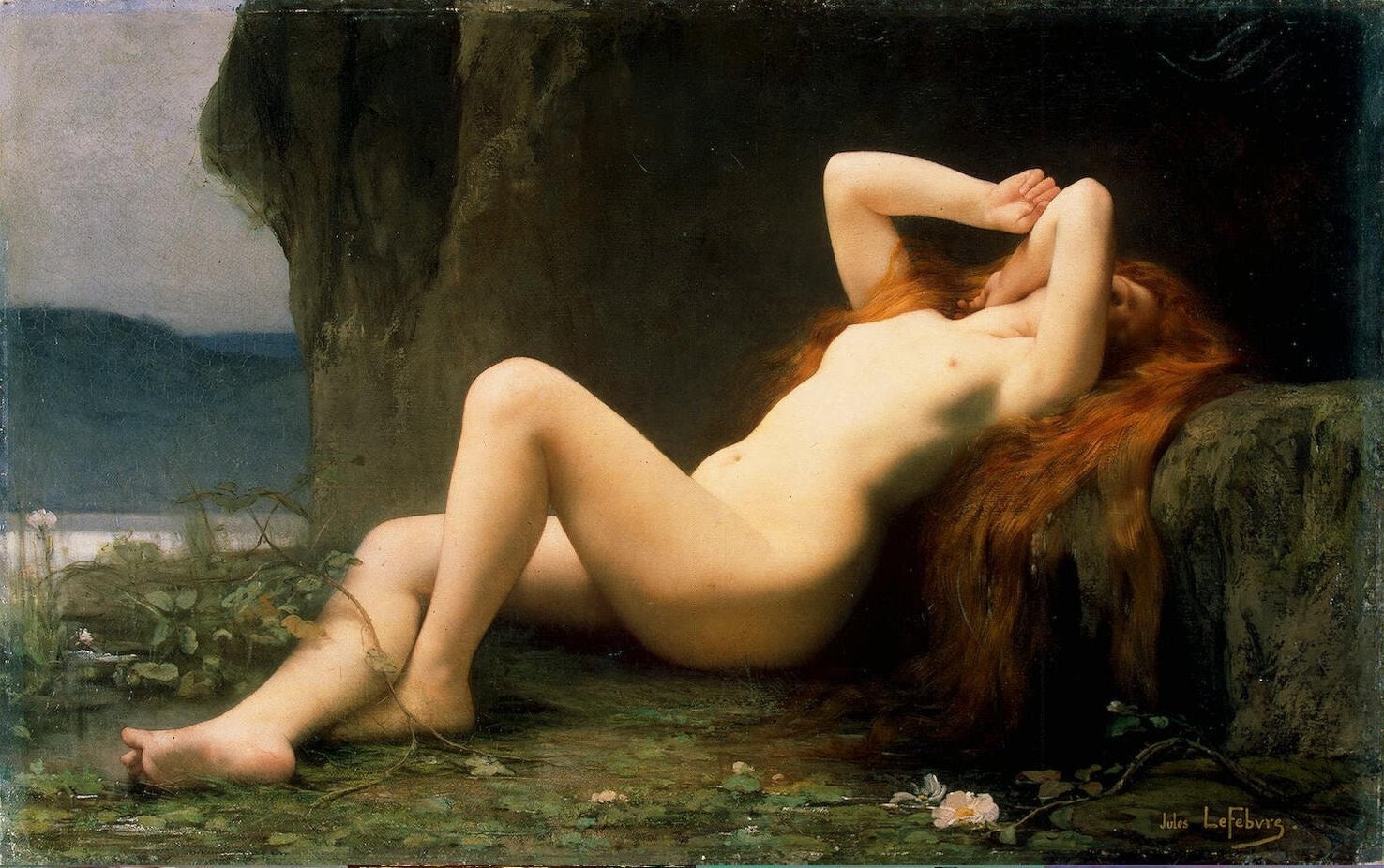 Mary Magdalene Painting | Jules Lefebvre Canvas Art Print FOSHE ART