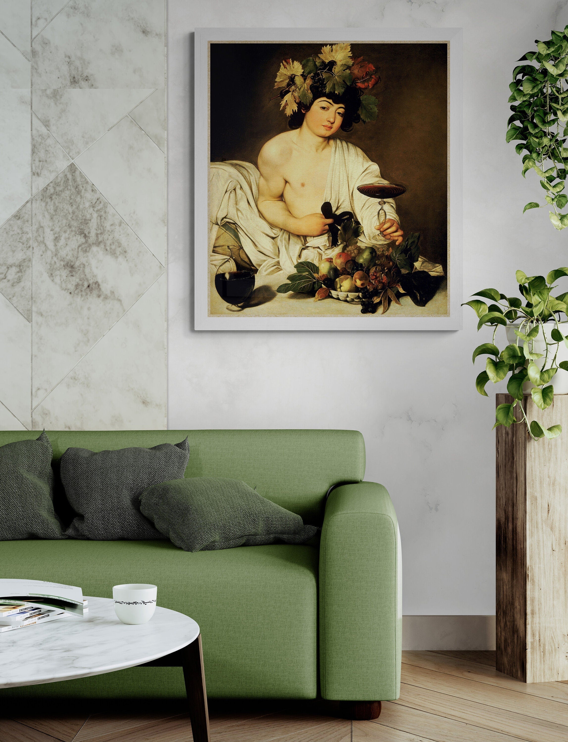 Bacchus Reimagined: Baroque Masterpiece by Caravaggio, Heavyweight paper / real art canvas, Print on canvas or paper, original large art, FOSHE ART