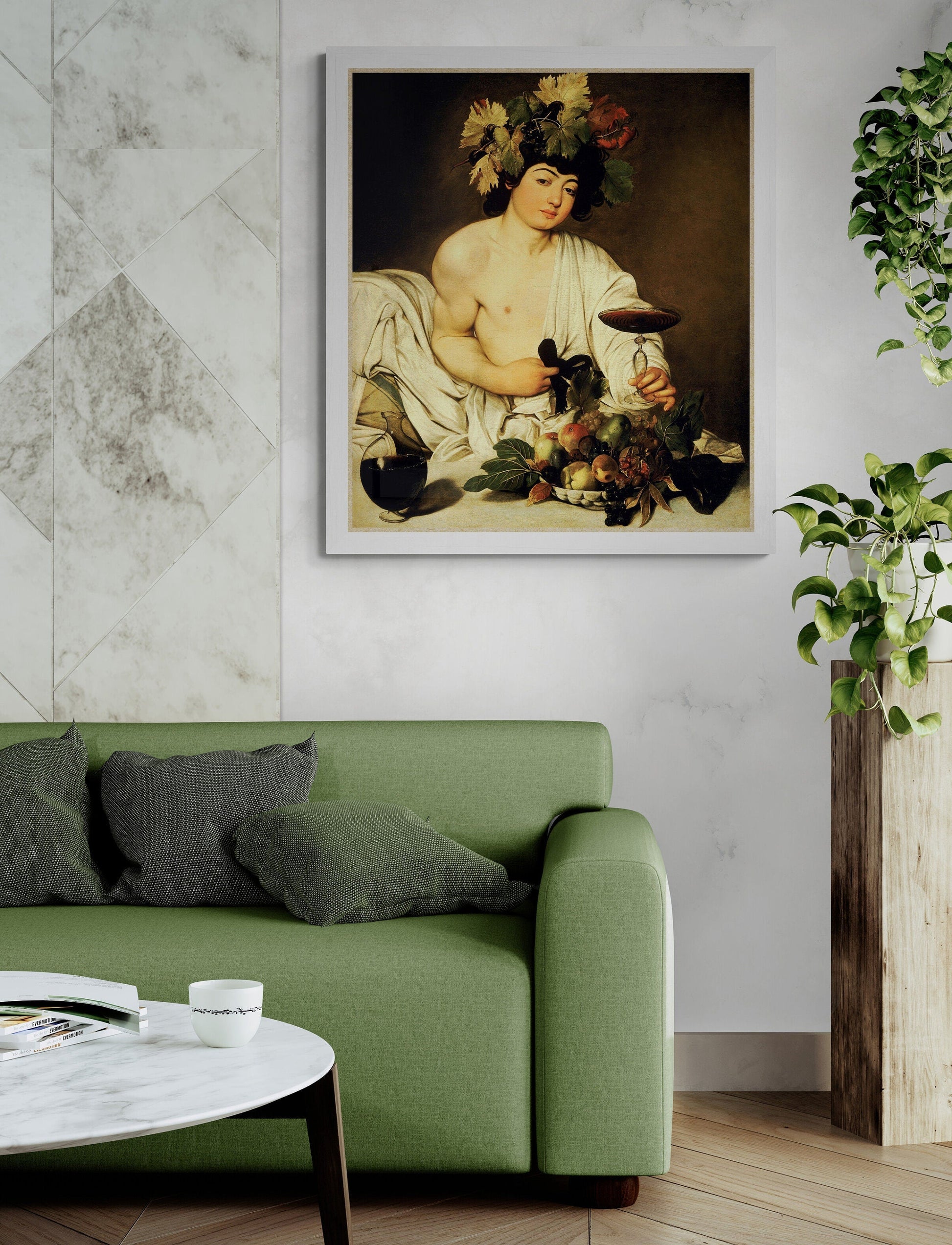 Bacchus Reimagined: Baroque Masterpiece by Caravaggio, Heavyweight paper / real art canvas, Print on canvas or paper, original large art, FOSHE ART