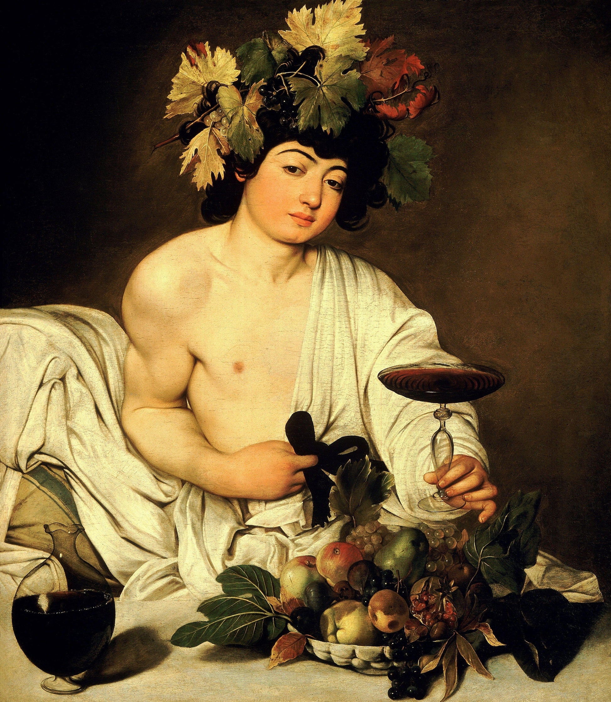 Bacchus Reimagined: Baroque Masterpiece by Caravaggio, Heavyweight paper / real art canvas, Print on canvas or paper, original large art, FOSHE ART