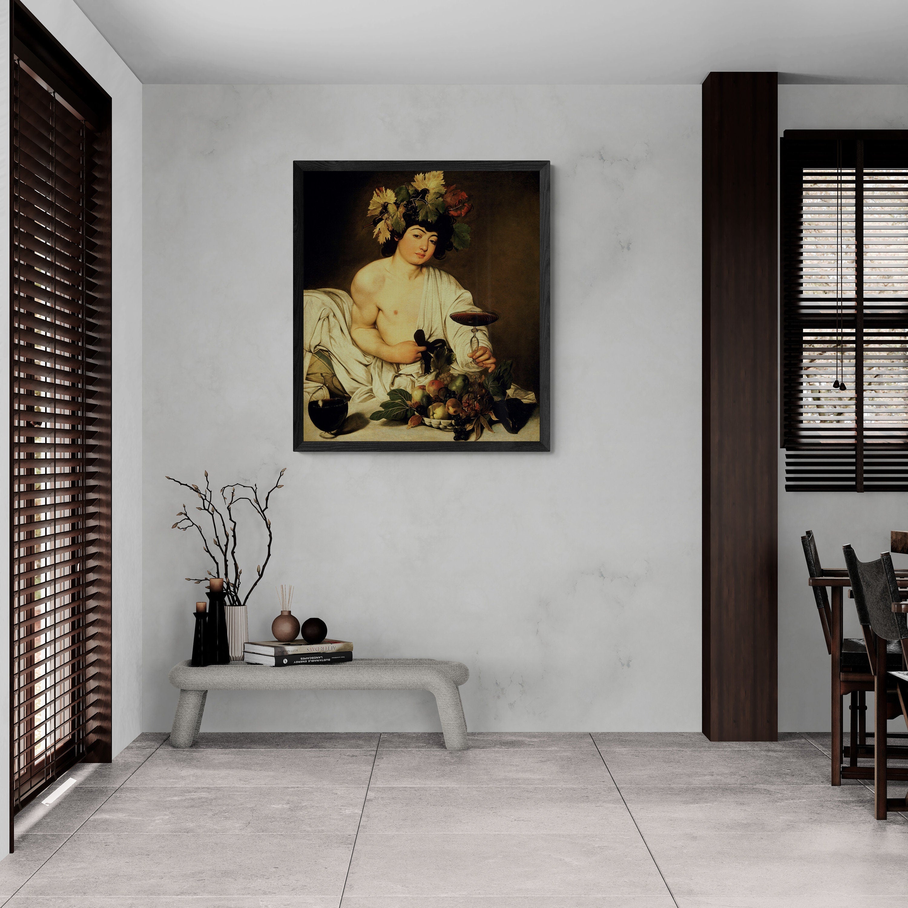 Bacchus Reimagined: Baroque Masterpiece by Caravaggio, Heavyweight paper / real art canvas, Print on canvas or paper, original large art, FOSHE ART