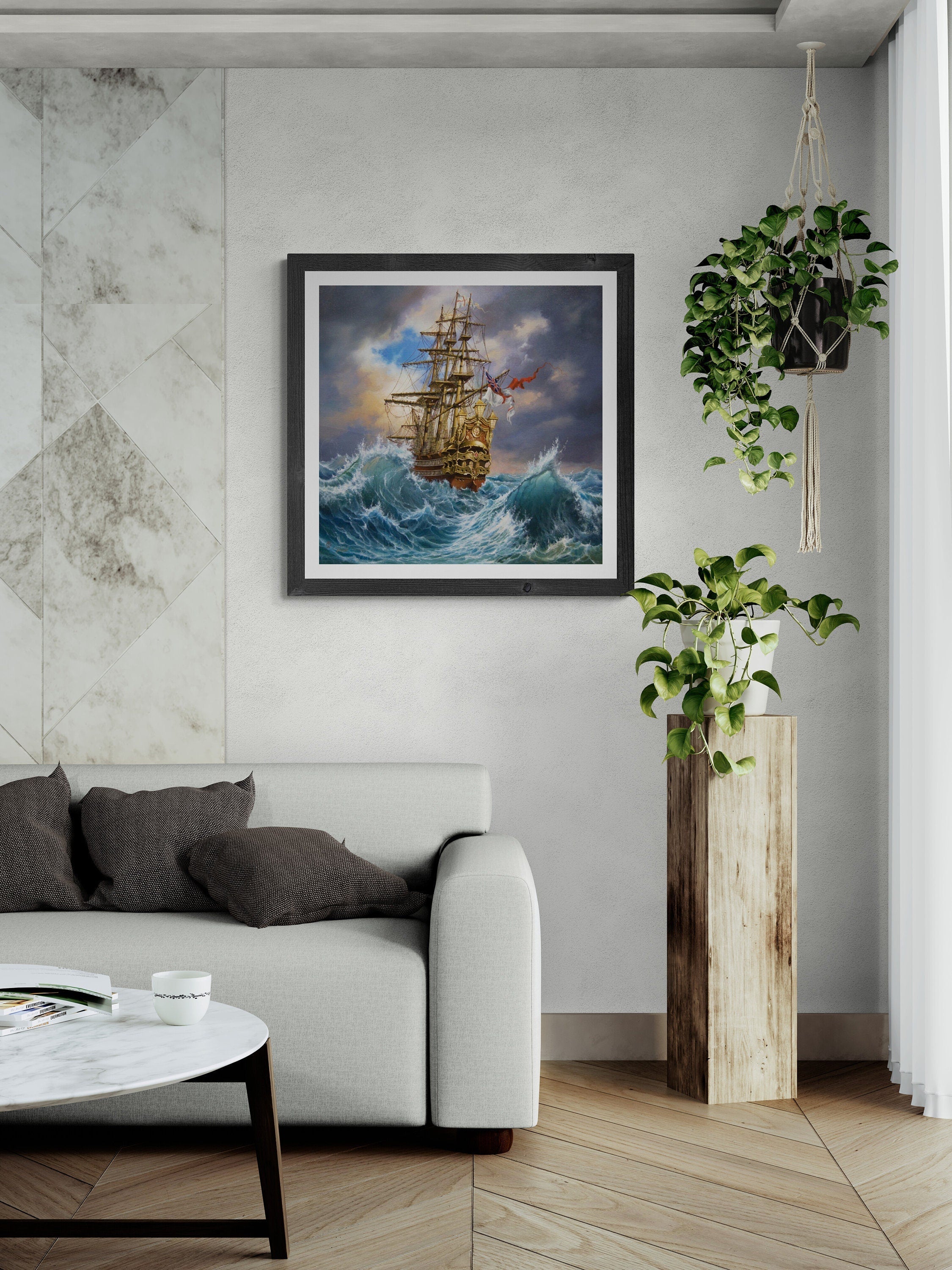 Majestic Ship | Robert Zietara| Giclée Art Print | Nautical Seascape Painting FOSHE ART