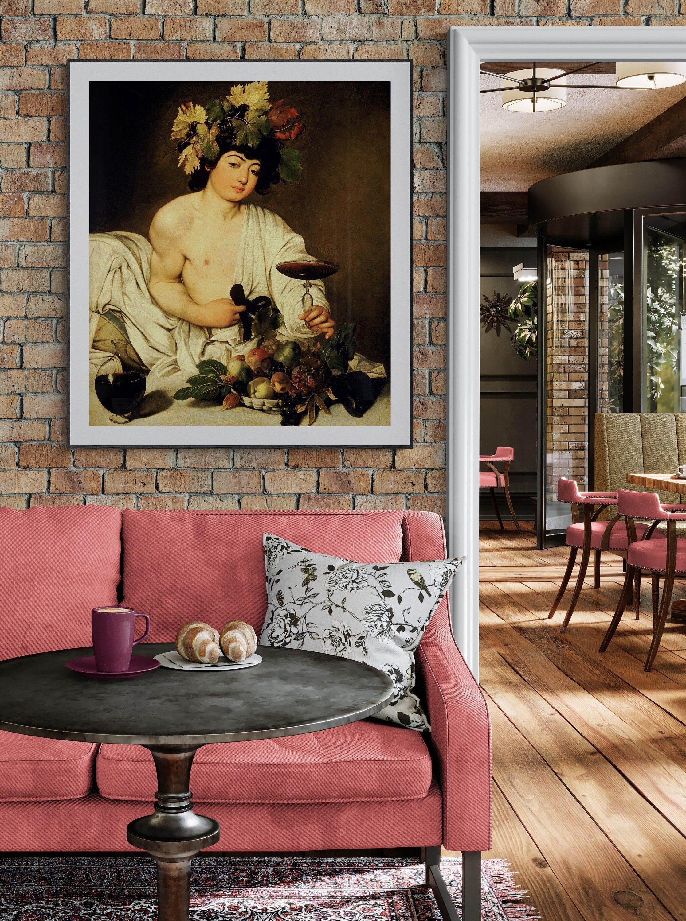 Bacchus Reimagined: Baroque Masterpiece by Caravaggio, Heavyweight paper / real art canvas, Print on canvas or paper, original large art, FOSHE ART