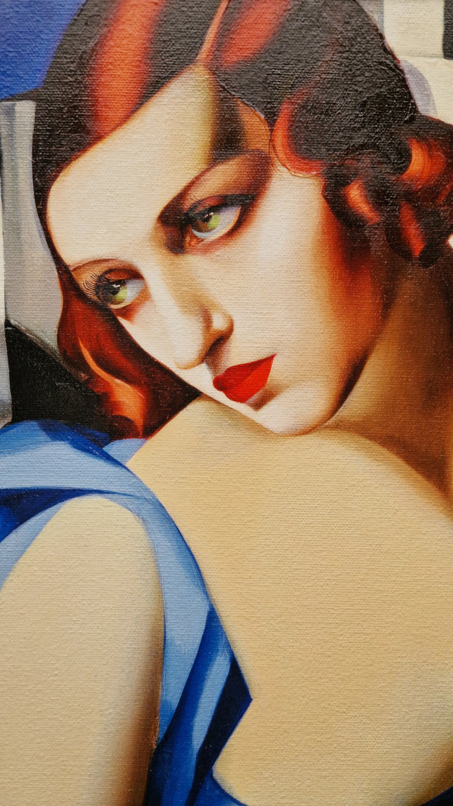 Elegant Art Deco Musician: Vintage Tamara de Lempicka Premium Giclée framed canvas print ready to hang