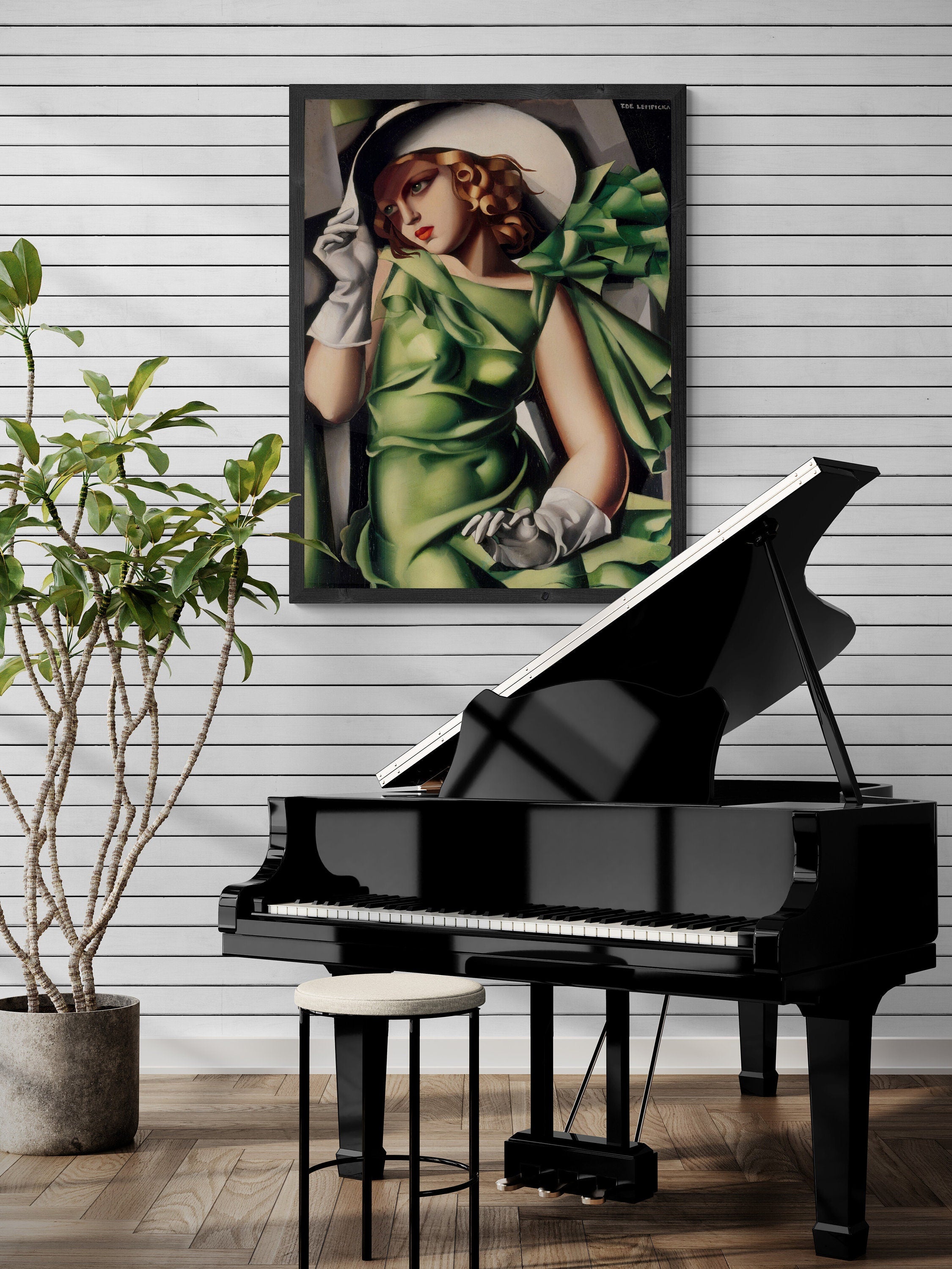 Elegance Unveiled: Young Lady With Gloves Giclee Art Print, Large Print / Canvas Prints, Poster or 3D Hand Finished Premium Print