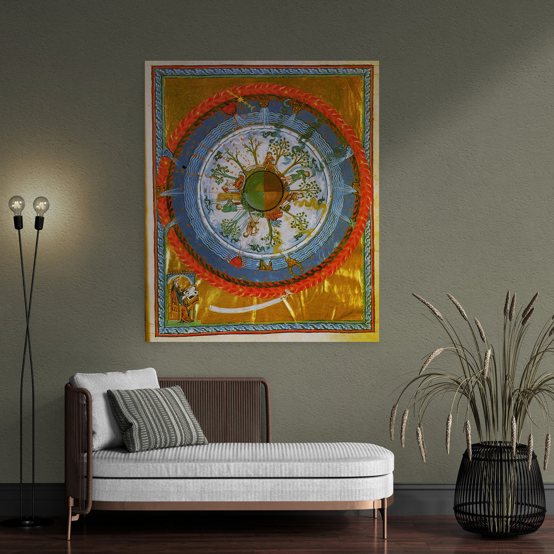 Hildegarde wheel of live fineart print, Mystical Vision, Cultivating Cosmic Tree, giclee print or museum quality poster Catholic Art Gift
