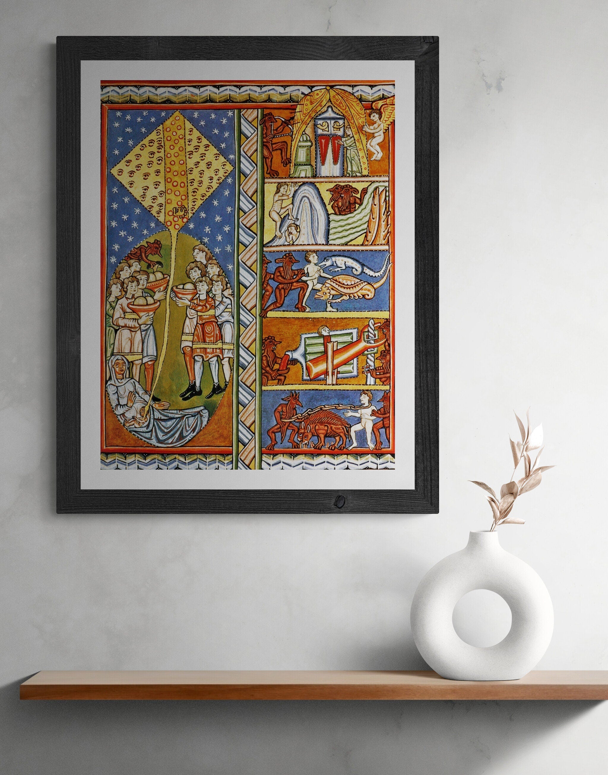 Hildegard of Bingen Giclee Print – Embodiment of Soul, Mystic Art FOSHE ART