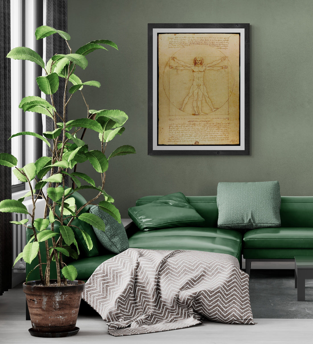 Renaissance Splendor: Vitruvian Man Giclée Print - Da Vinci’s Masterpiece on Heavyweight Premium Art Paper and Canvas