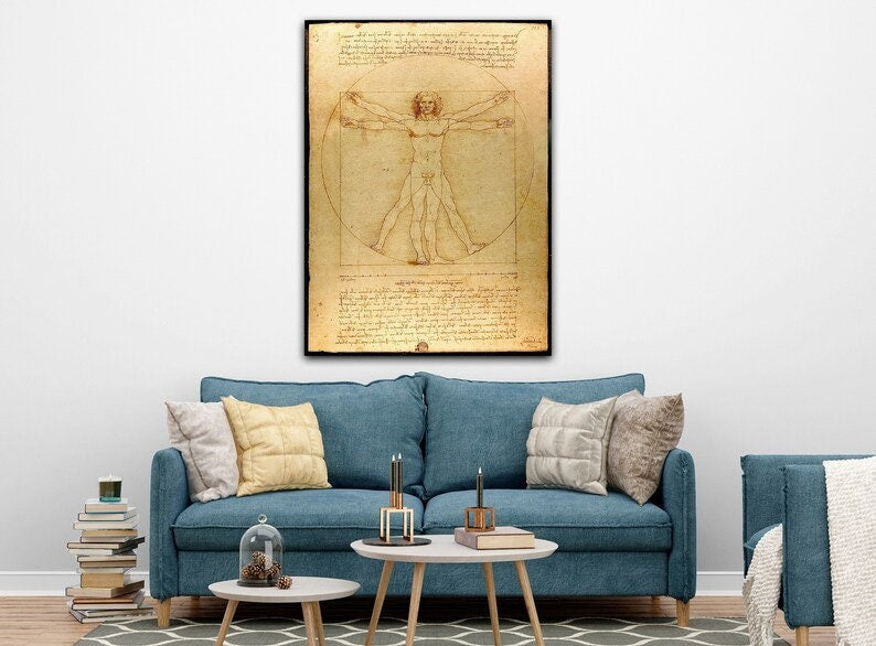 Vitruvian Man Giclée Print: Da Vinci Masterpiece, Heavyweight Paper or Canvas FOSHE ART