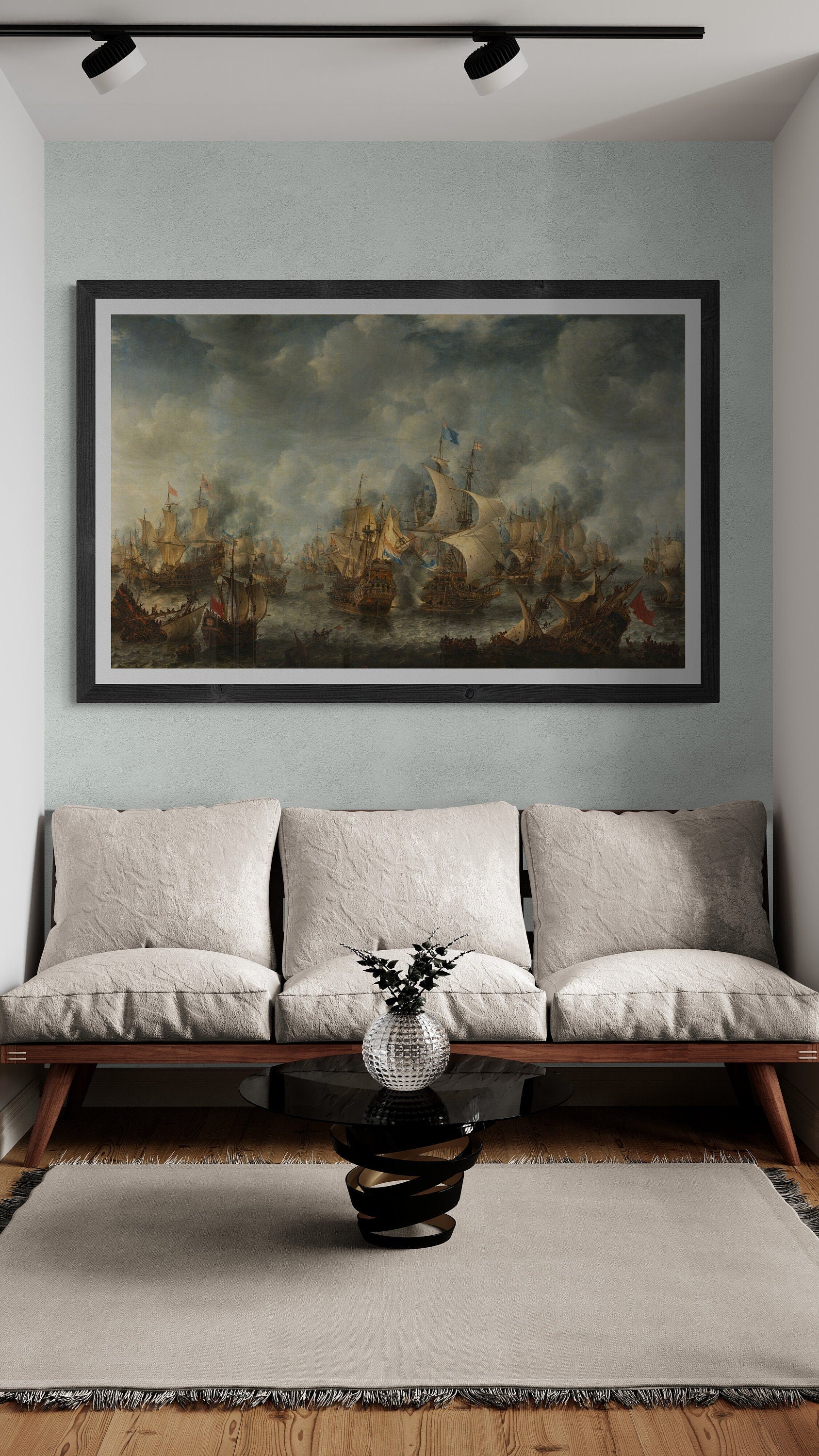Battle of Terheide Canvas Print | Jan Abrahamsz Naval Painting FOSHE ART