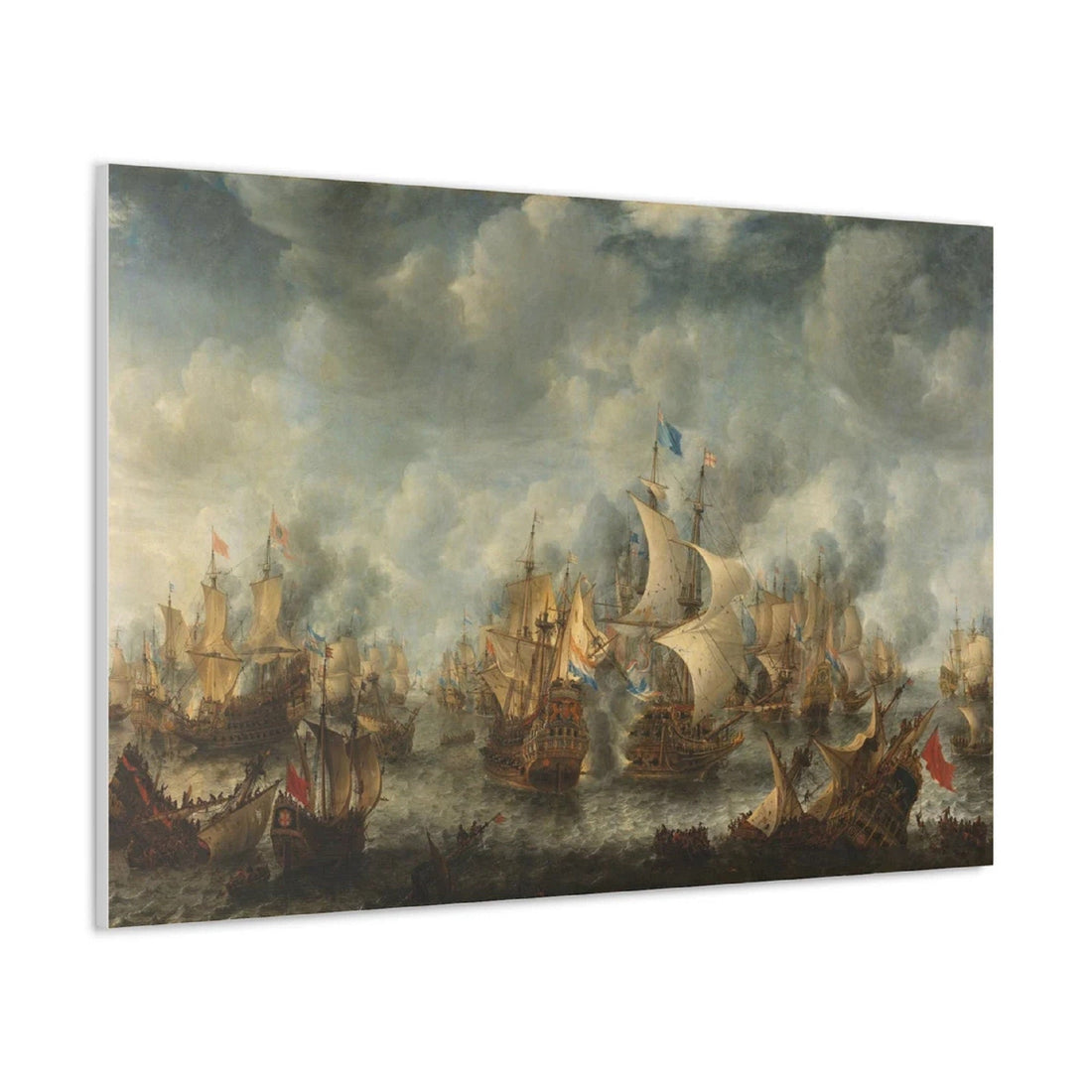Battle of Terheide Canvas Print | Jan Abrahamsz Naval Painting FOSHE ART