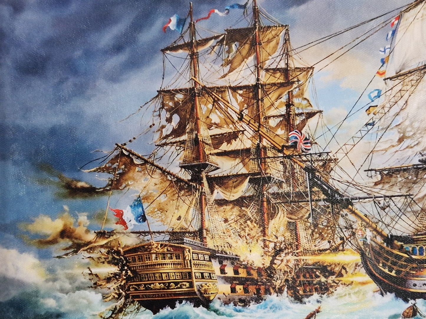Epic Battle of Trafalgar | Giclée Canvas Print of original oil painting | HMS Victory | Tall ship decoration FOSHE ART
