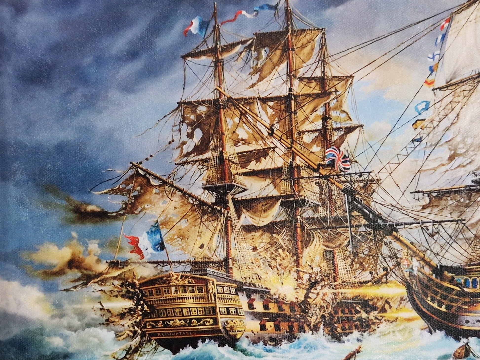 Epic Battle of Trafalgar | Giclée Canvas Print of original oil painting | HMS Victory | Tall ship decoration FOSHE ART