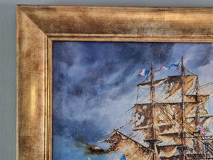 Epic Battle of Trafalgar | Giclée Canvas Print of original oil painting | HMS Victory | Tall ship decoration
