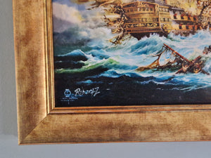 Epic Battle of Trafalgar | Giclée Canvas Print of original oil painting | HMS Victory | Tall ship decoration