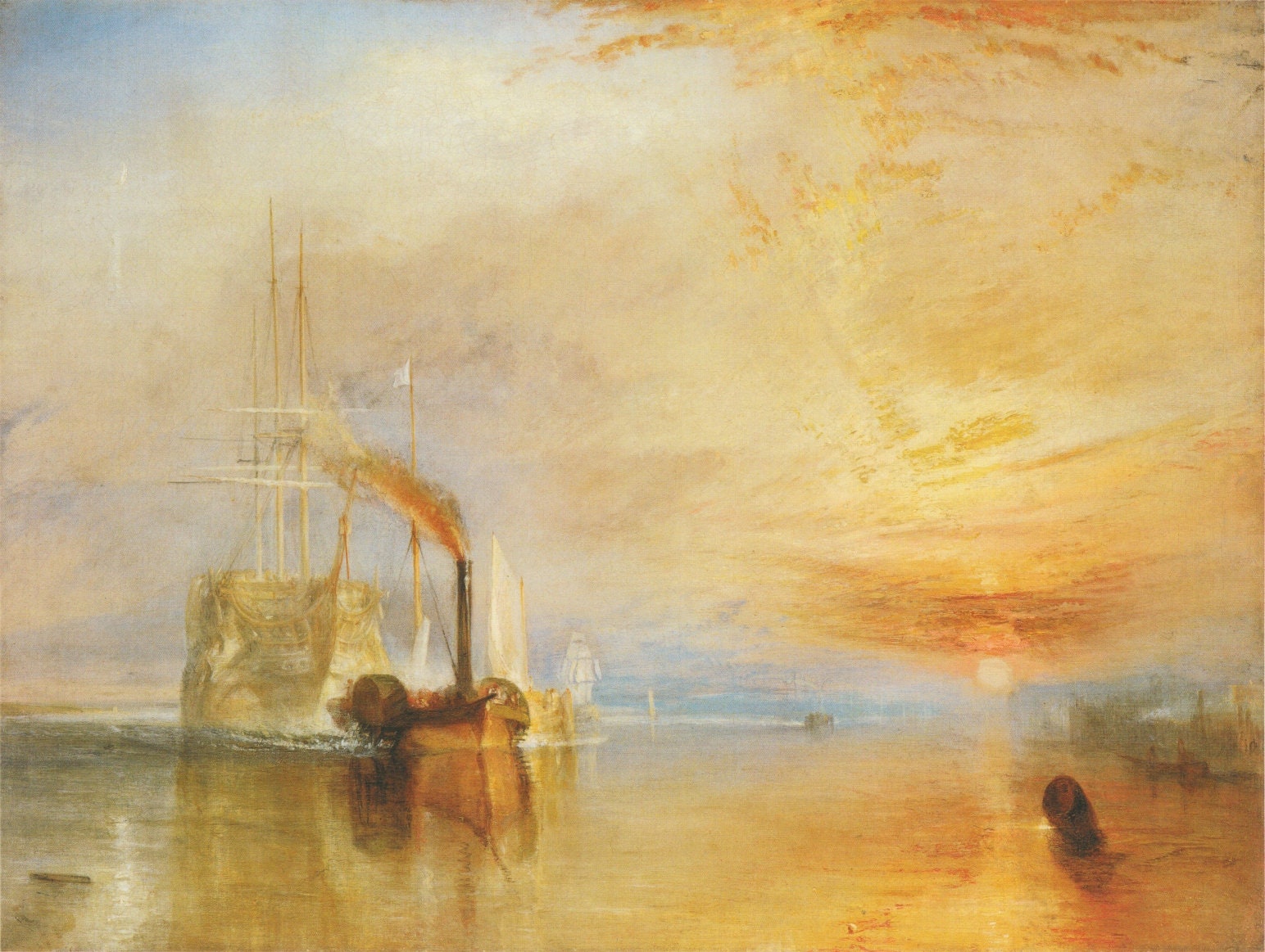 Sail into History: Giclee Print of J.M.W. Turner’s ‘The Fighting Temeraire, Home Decor Wall Art, Turner Gifts, Canvas Print Canvas Art FOSHE ART