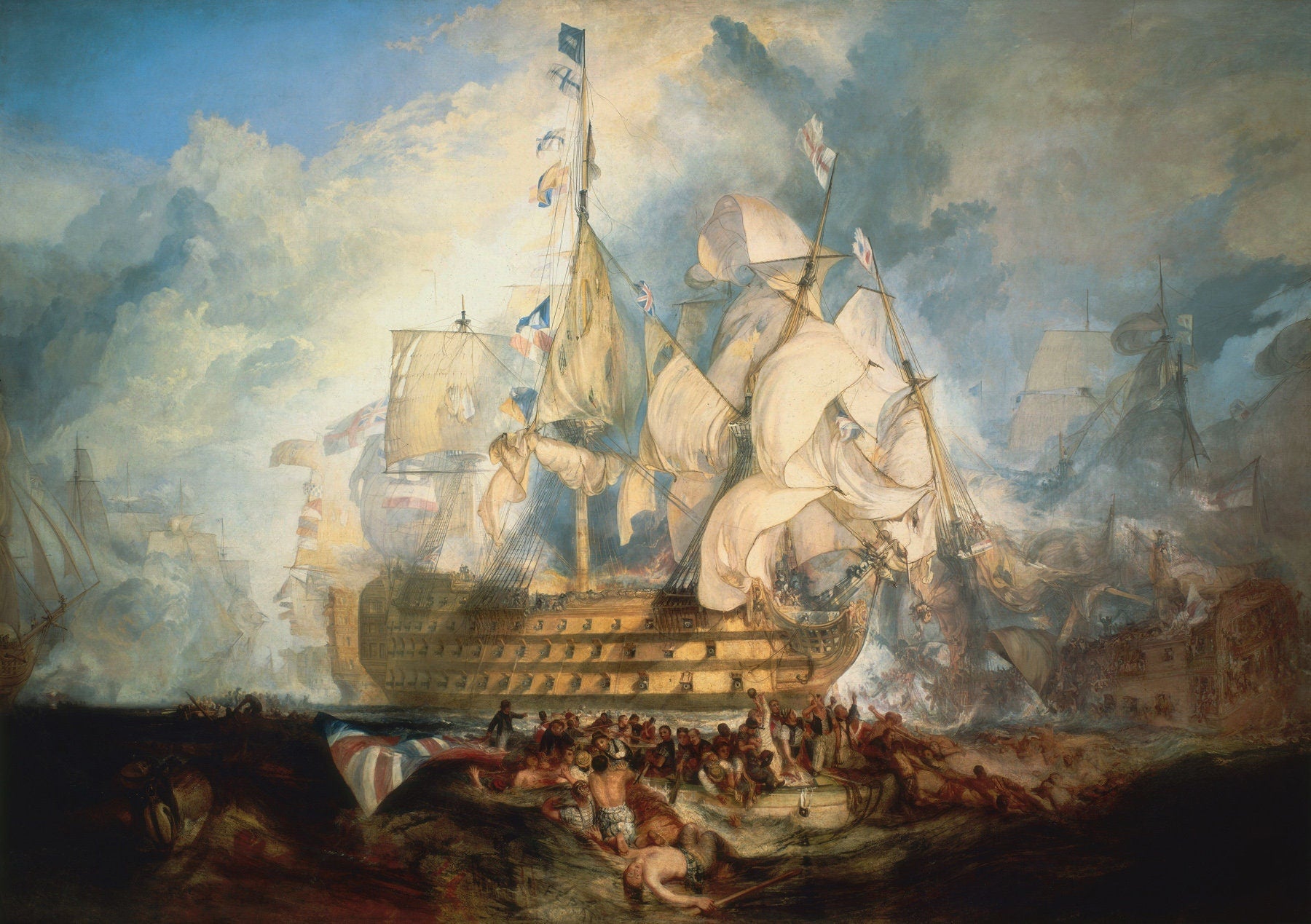 Turner's Battle of Trafalgar Print: Naval Art, Nautical Decor FOSHE ART