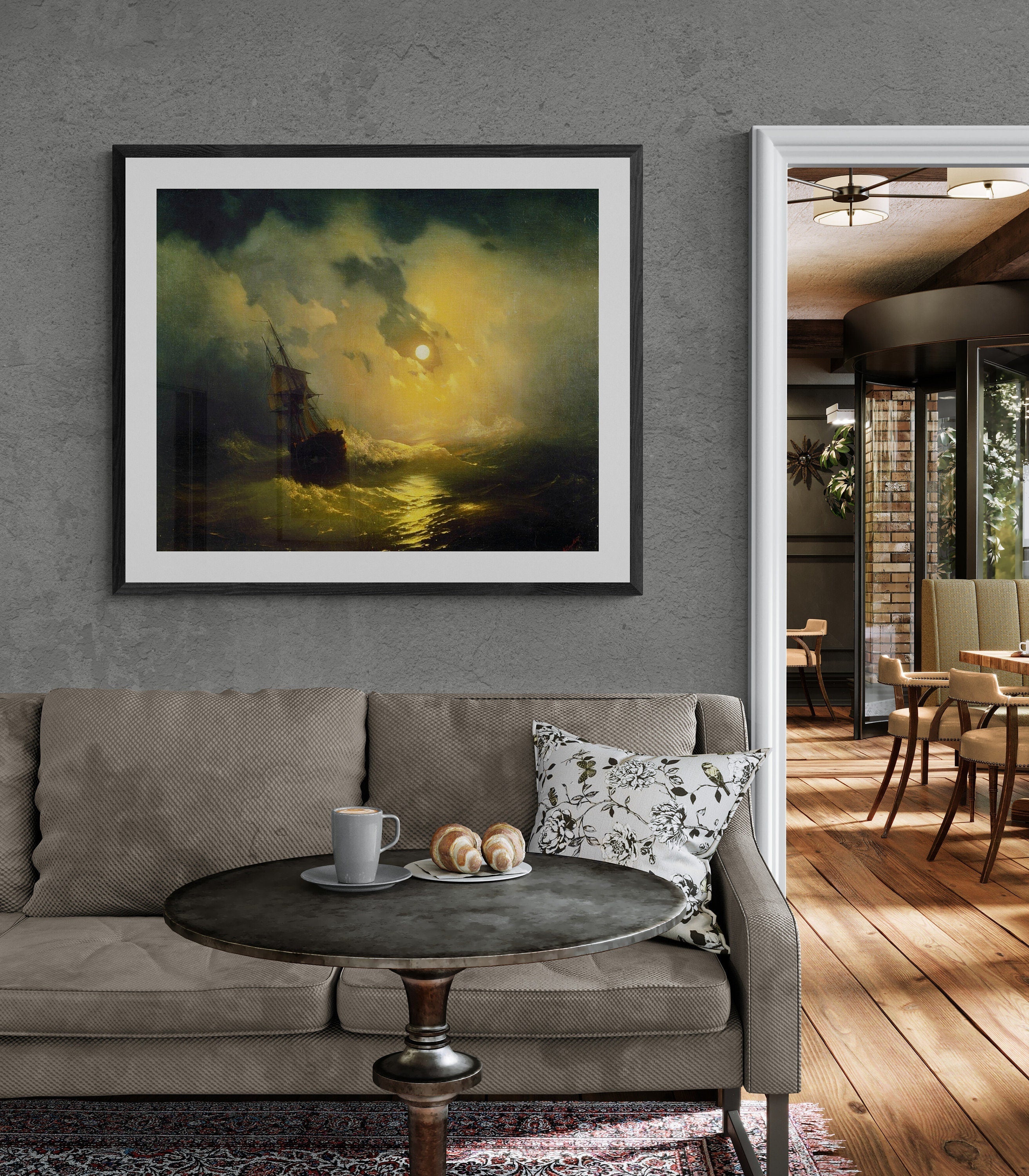 Captivating Stormy Sea at Night: Aivazovsky Giclée Art Print/ Canvas Prints, Poster or 3D Hand Finished Premium Print FOSHE ART