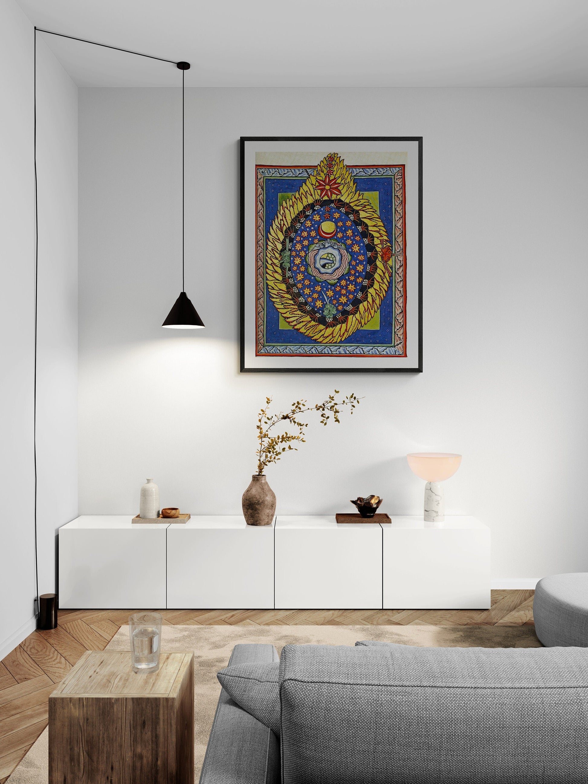 Mystical Visions: Hildegard von Bingen God, Cosmos, and Humanity, Premium Reproduction Print on Heavyweight paper/ real art canvas or poster FOSHE ART
