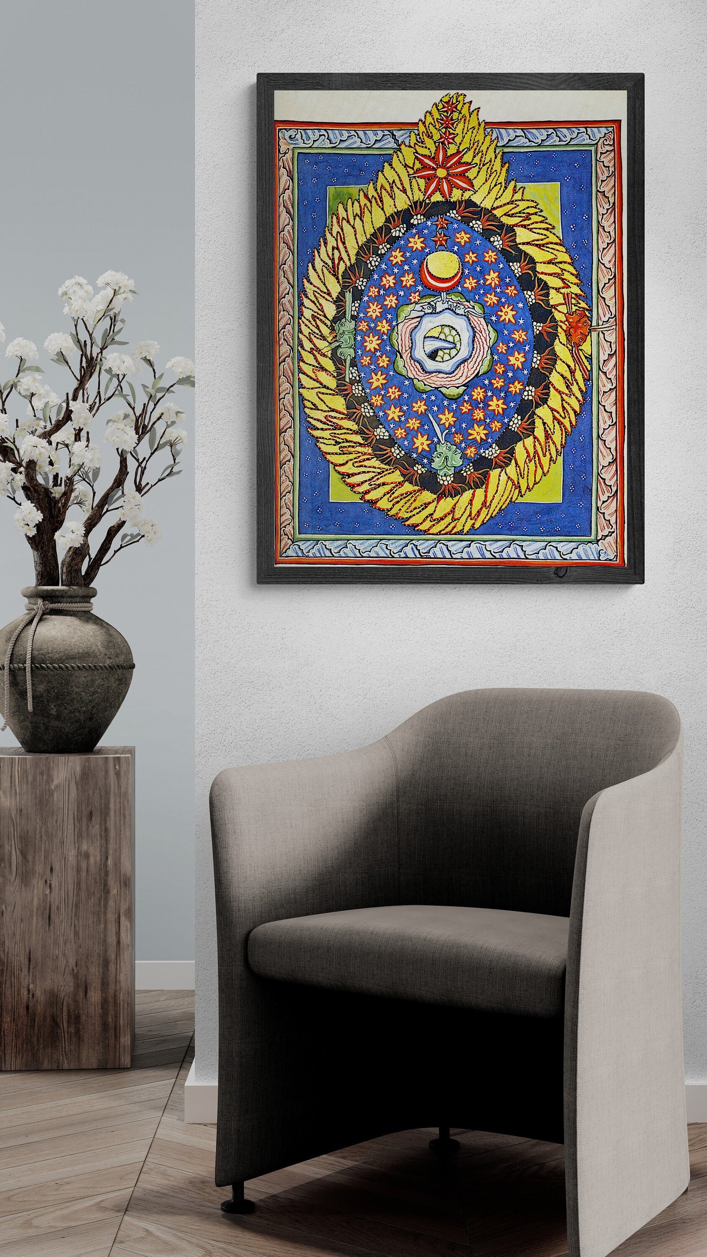Mystical Visions: Hildegard von Bingen God, Cosmos, and Humanity Art Print, Heavyweight paper/ art canvas, Catholic Art Print